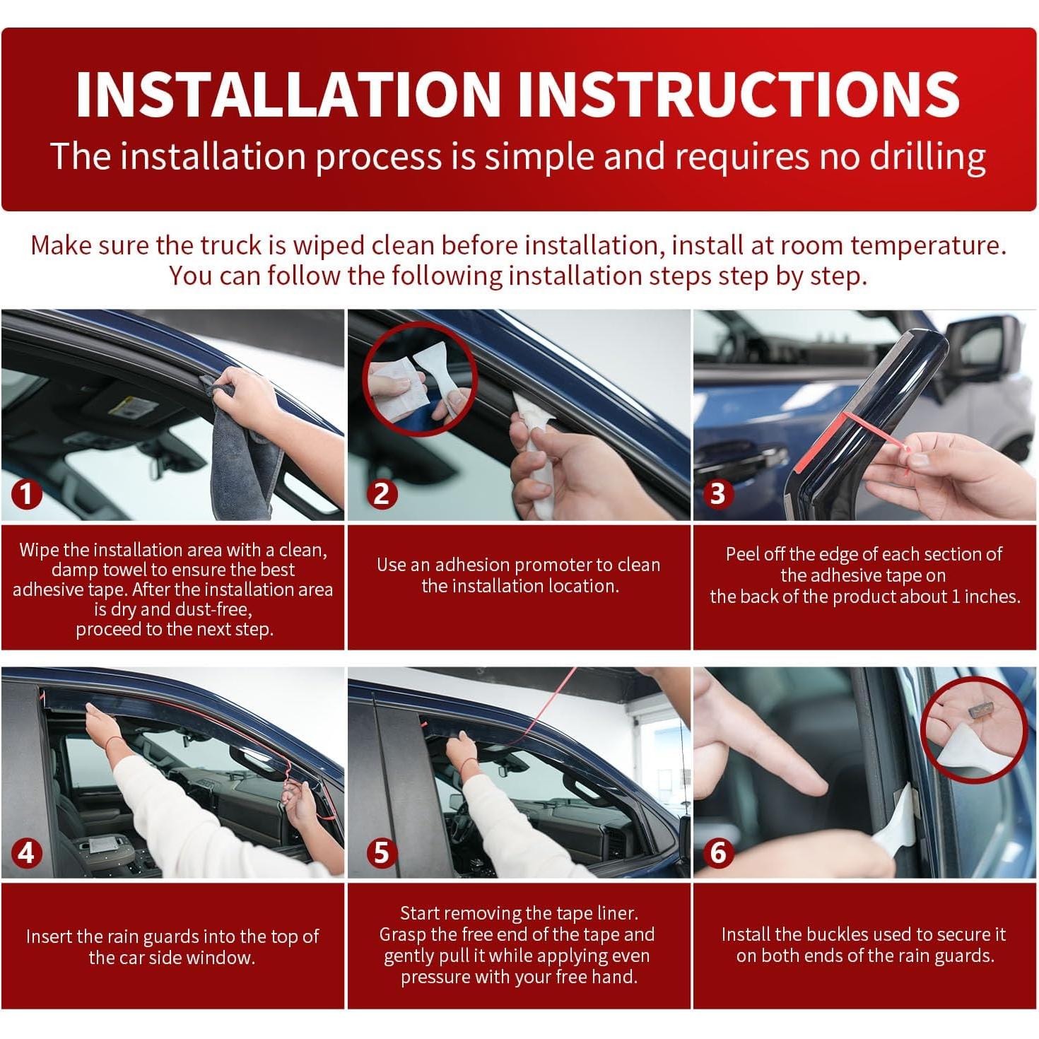 Deflector de Ventana Lateral Xipoo para Dodge Ram 1500 Crew Cab 2019-2025