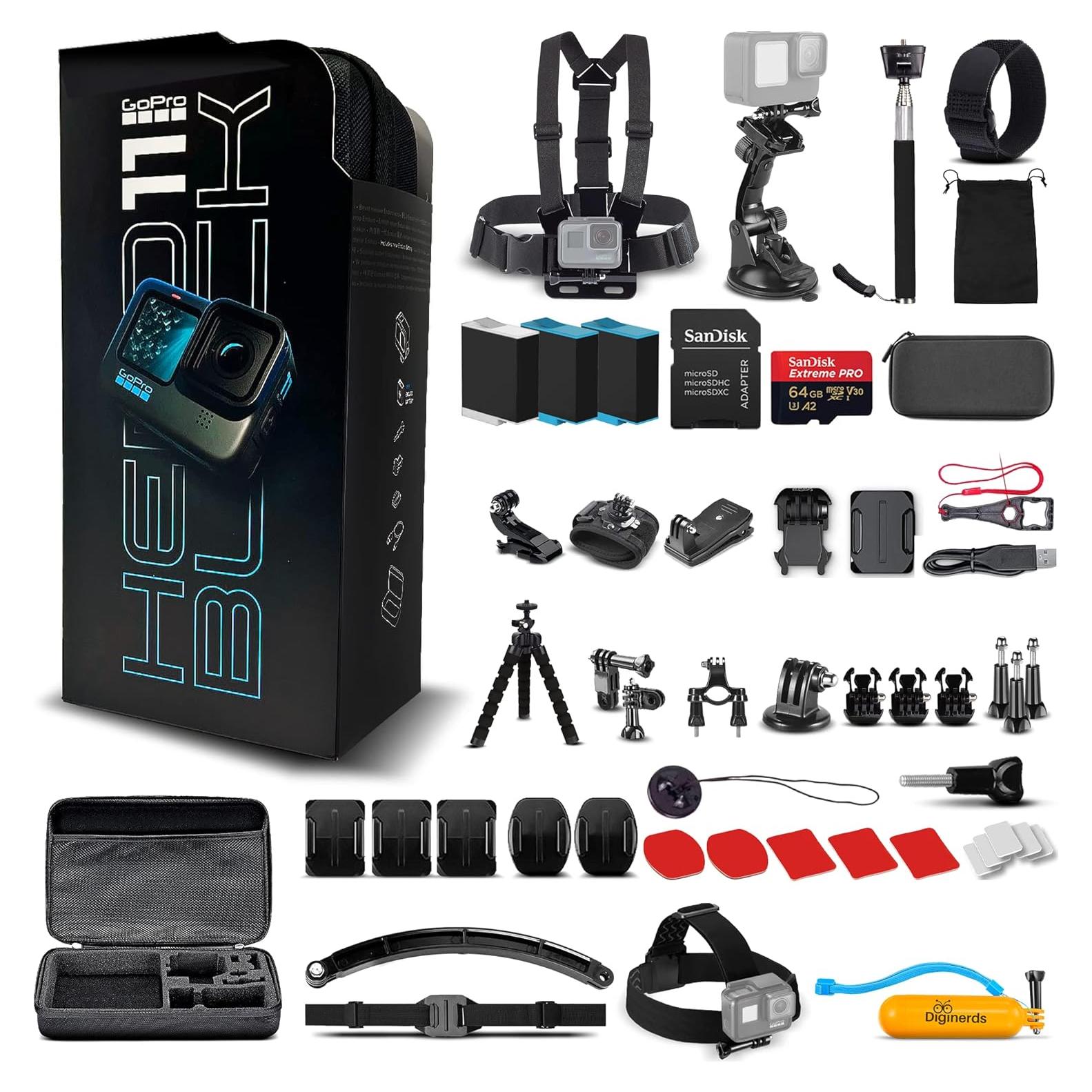 GoPro HERO11 Negro - Cámara de Acción 5.3K + Accesorios 50 en 1