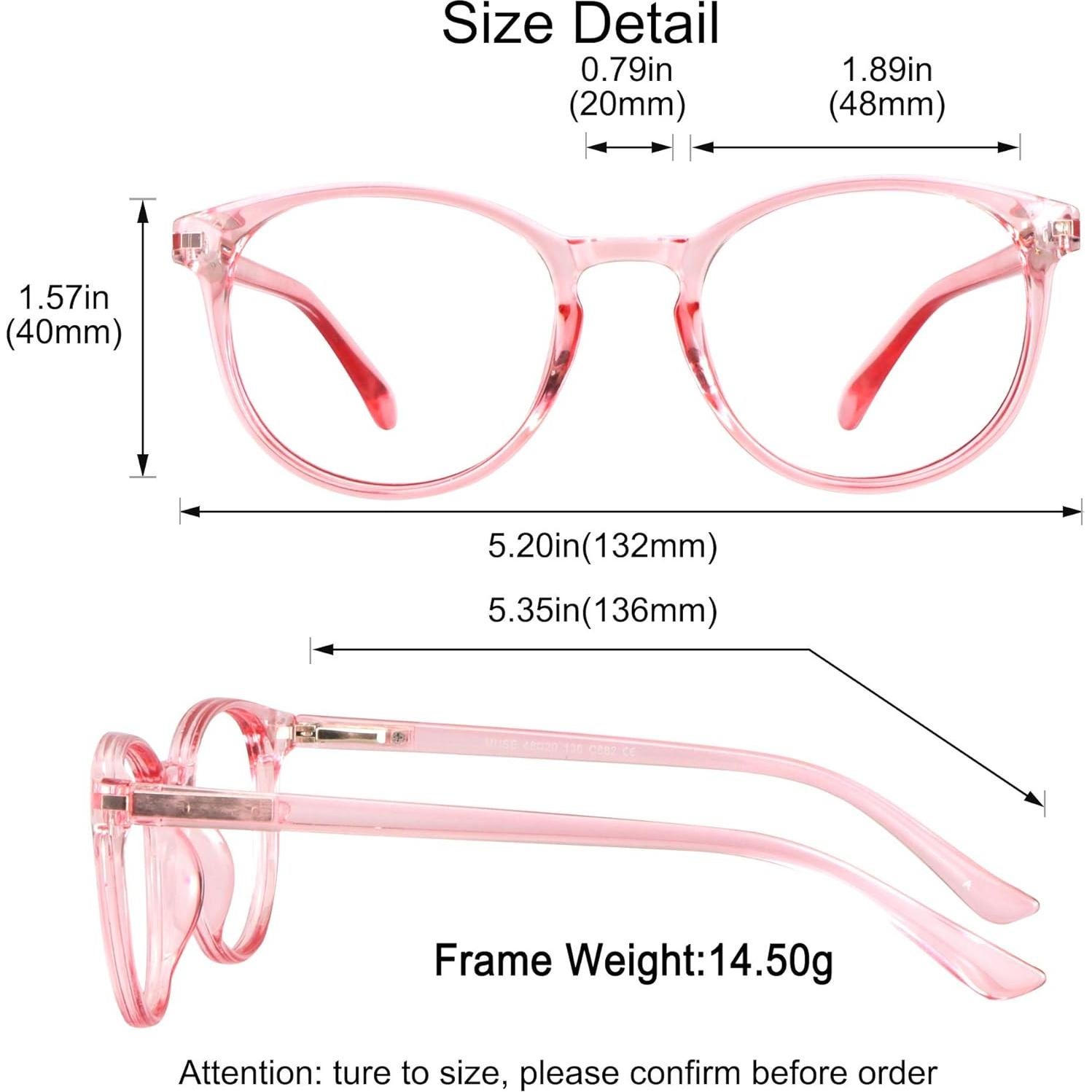 Gafas Bifocales YEIN Rosa Claro +0.50/+2.75 Bloqueo Luz Azul