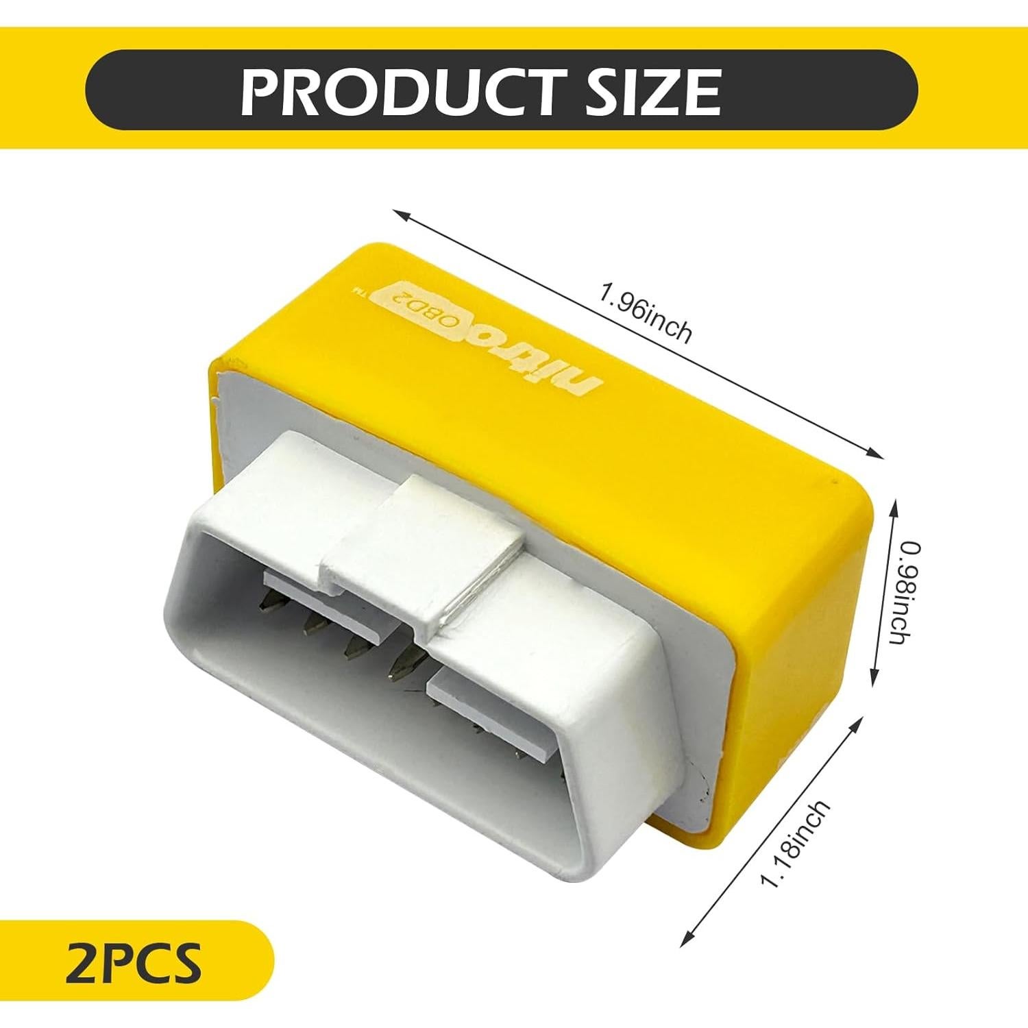 Mejora de Potencia Automotriz Arwrilt 2 PCS OBD-II Amarillo