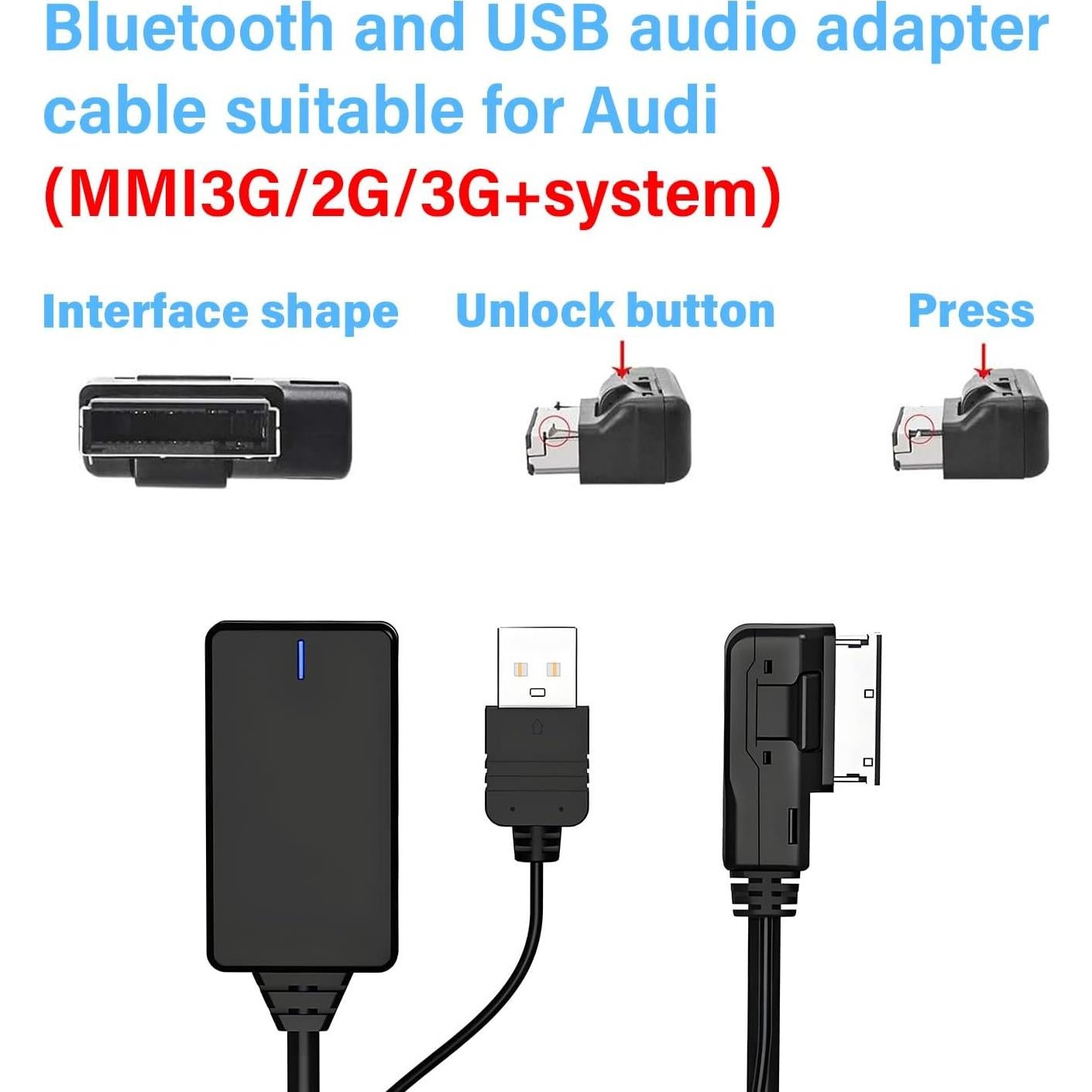 Adaptador Bluetooth 5.0 NEWNEWLIU para Audi MMI 2G 3G 3G+