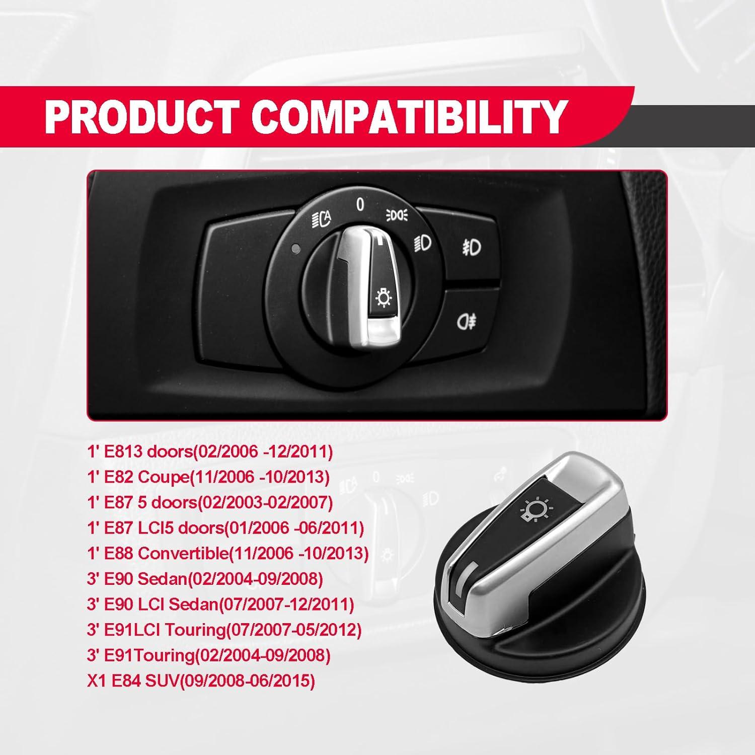 Reemplazo Tapa Botón Interruptor Faros BMW KEVWR E81 E90 E84