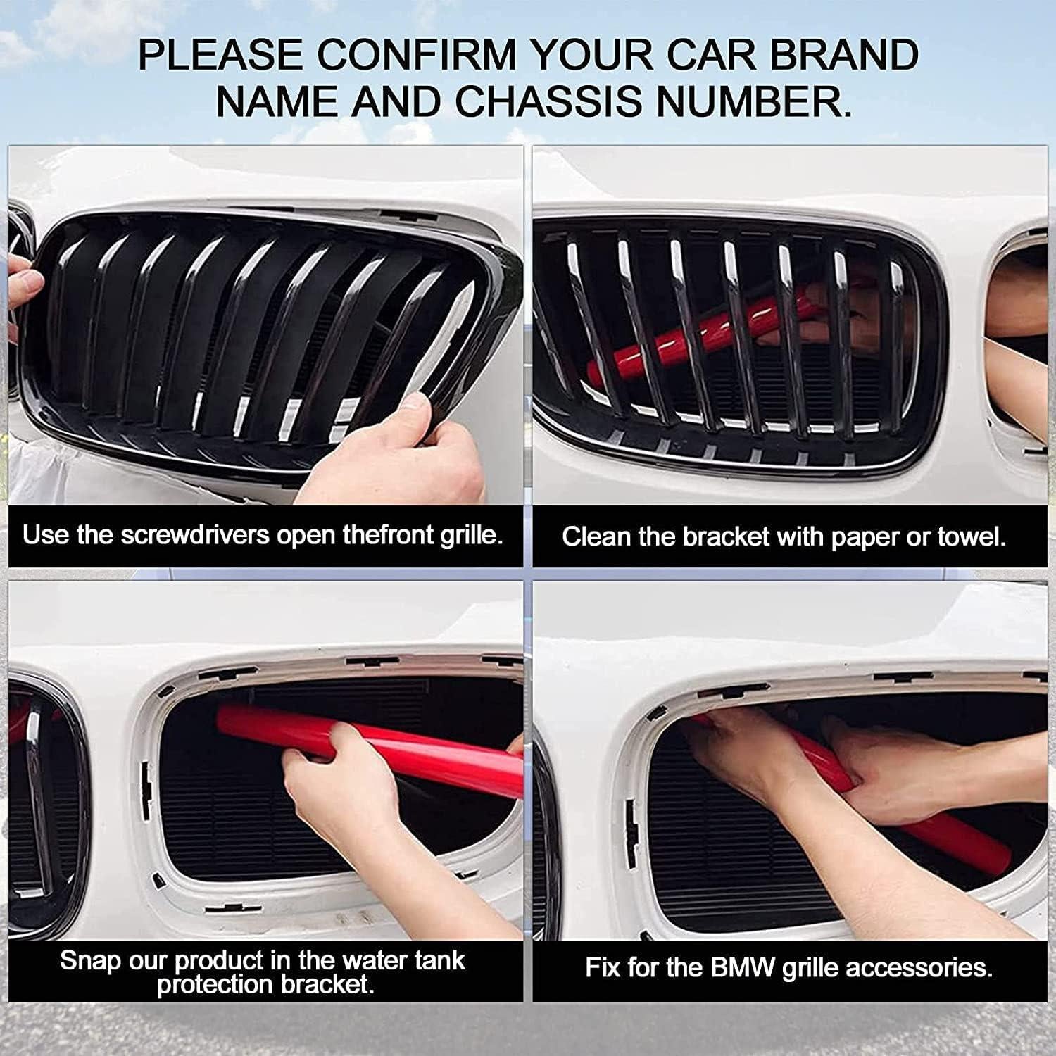 Cubiertas de Inserción de Rejilla V Brace SDPVorn Rojo para BMW