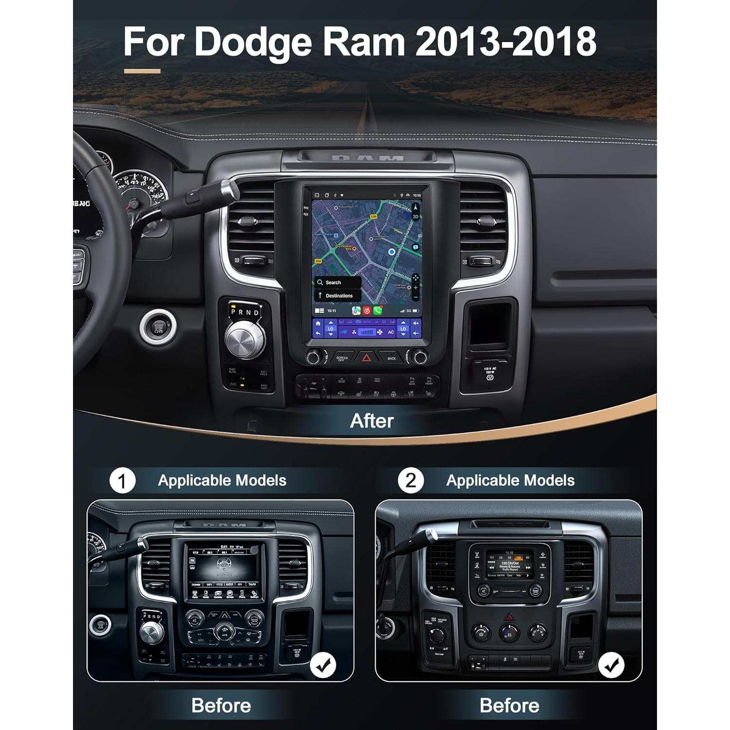 Radio de Coche Sonicube 9.7" Android 13 para Dodge Ram 2013-2018