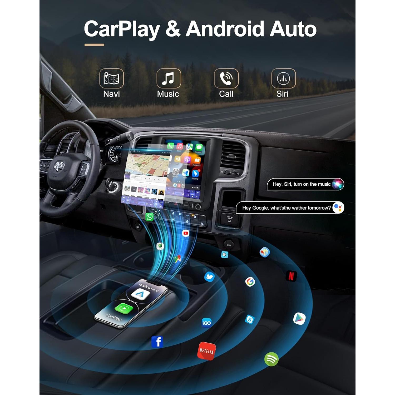 Radio de Coche Sonicube 9.7" Android 13 para Dodge Ram 2013-2018