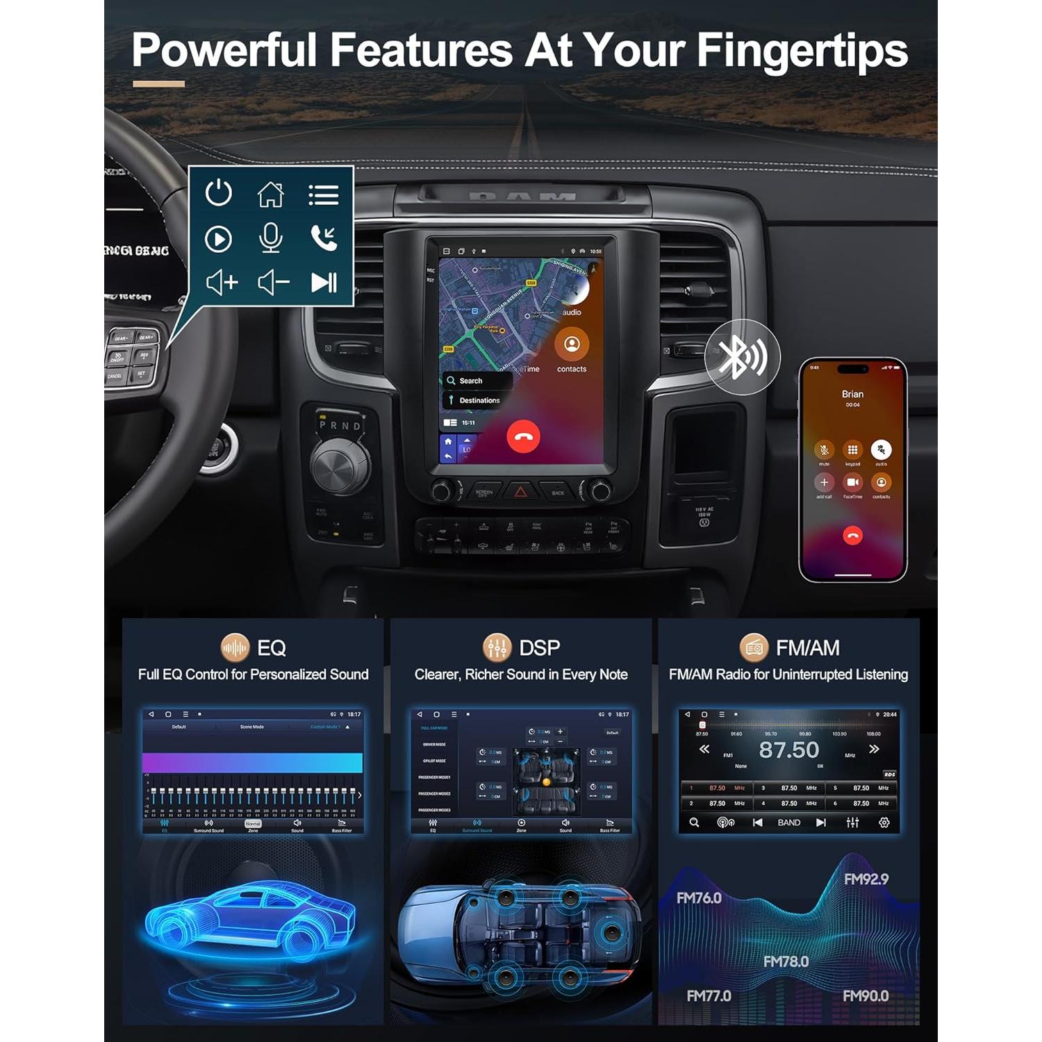 Radio de Coche Sonicube 9.7" Android 13 para Dodge Ram 2013-2018