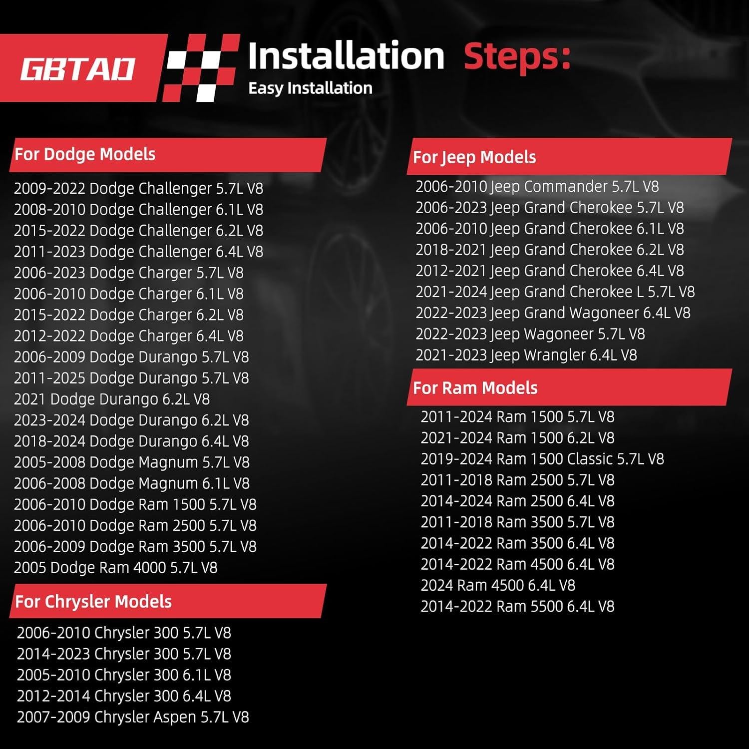 Paquete de Bobina de Encendido y Bujía GBTAD UF504 8x 16x para Dodge