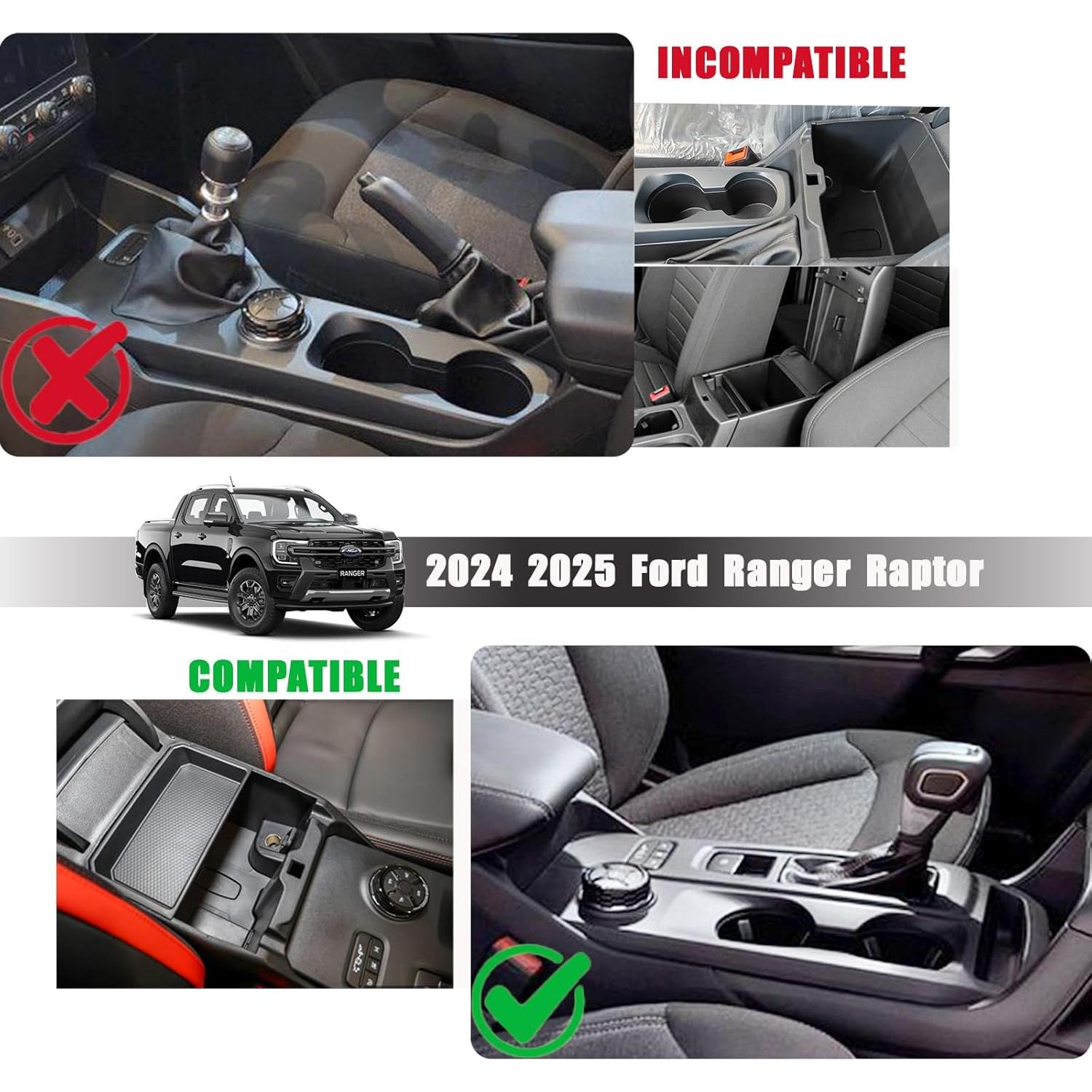 Bandeja Organizadora de Consola Central Neepiar para Ford Ranger 2024-2025
