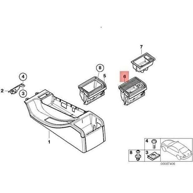 Cubierta deslizante cenicero trasero BMW E46 3 Series 333Designs
