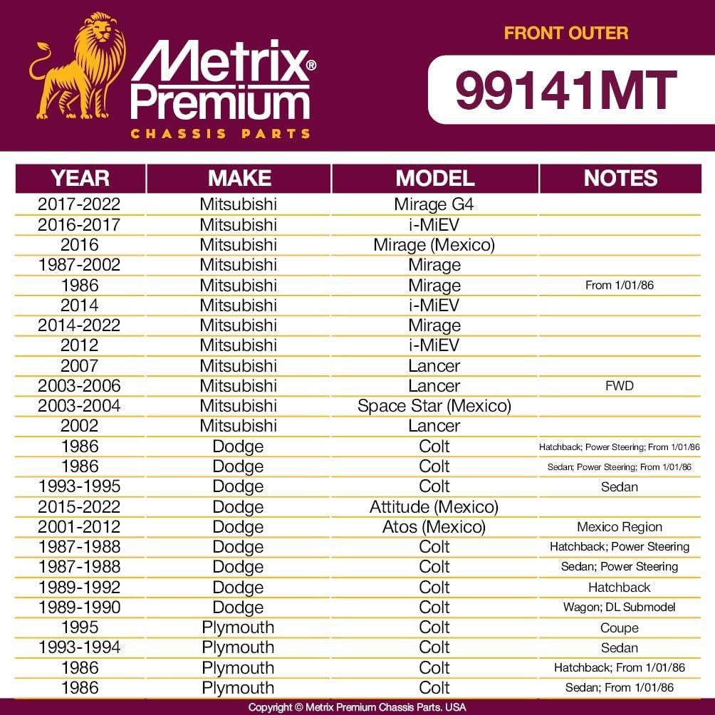Kit de 2 Extremos de Barra de Dirección Metrix para Mitsubishi