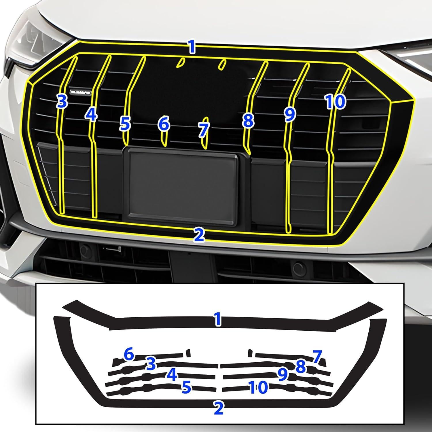 Superficie Eliminación Cromo Frontal BOGAR TECH Audi Q3 2019-2025
