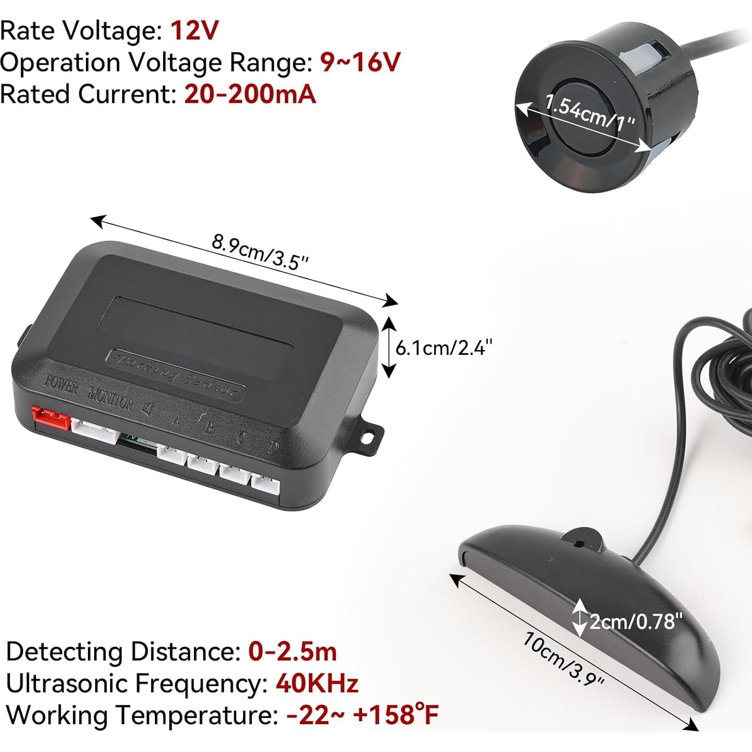 Sistema de Sensores de Estacionamiento AUTOXBERT 4 Sensores LED