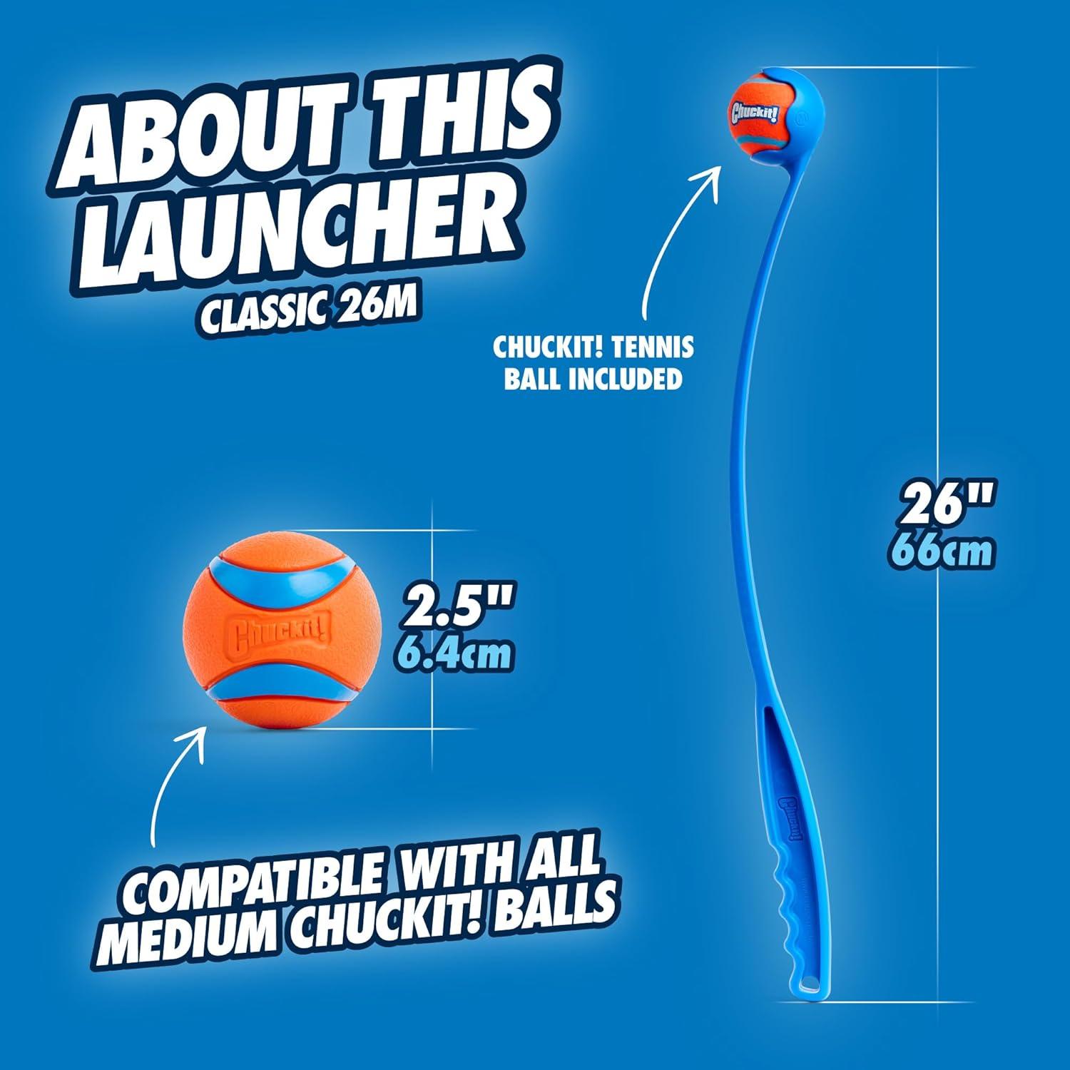 Chuckit! Lanzador de Pelotas Clásico 66 cm para Perros Medianos