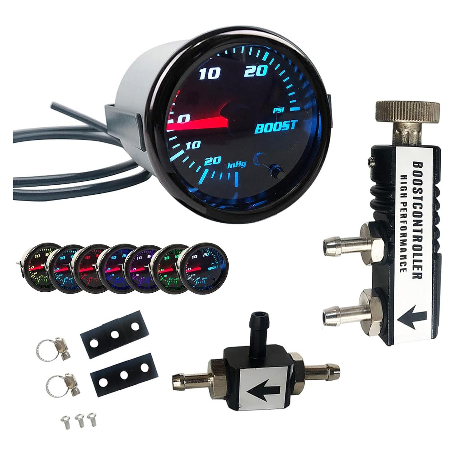 Medidor de Aumento Turbo SREUOIL 52mm 0-30 PSI 7 Colores