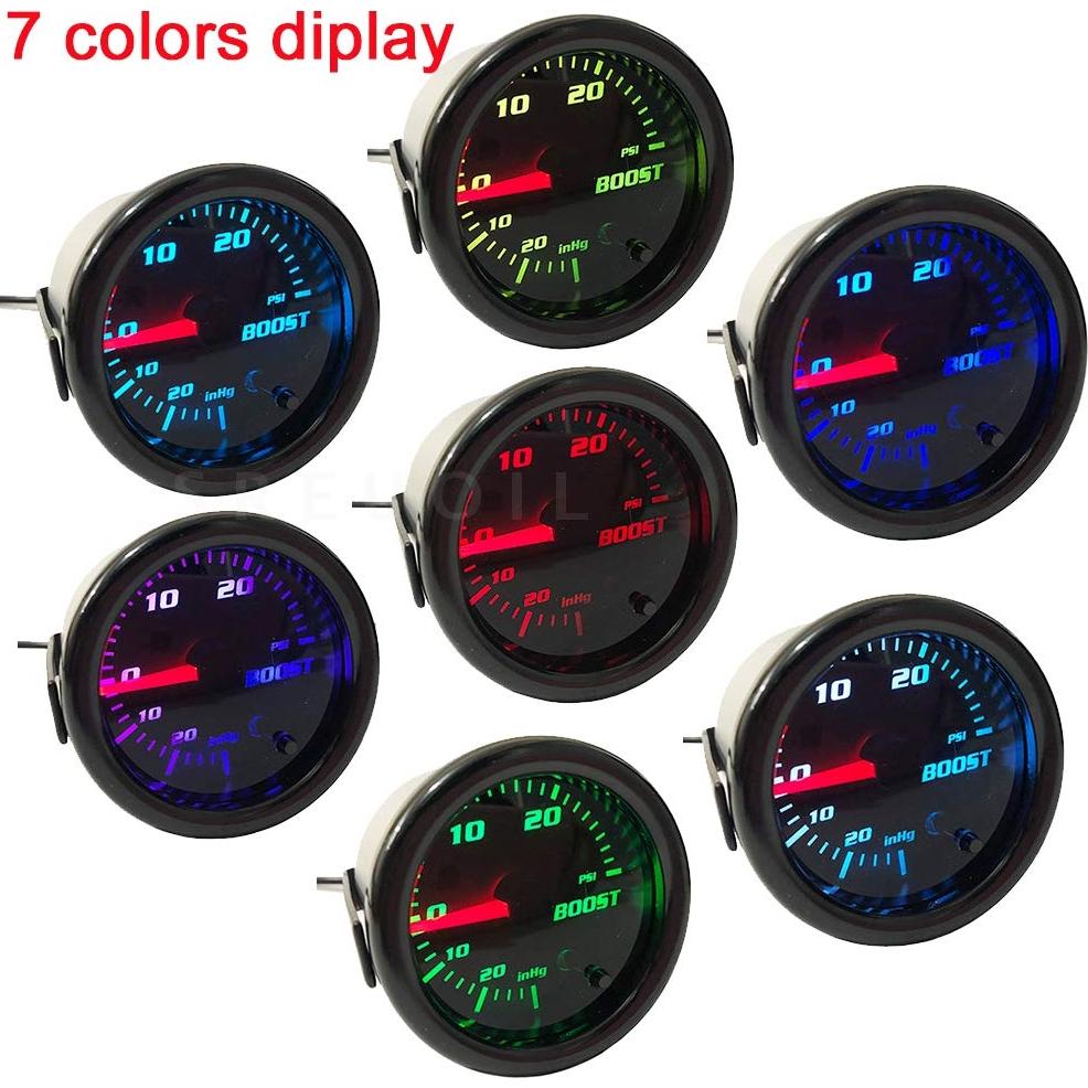 Medidor de Aumento Turbo SREUOIL 52mm 0-30 PSI 7 Colores