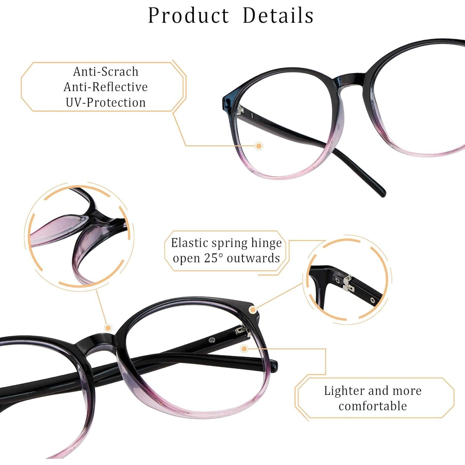 LifeArt Blue Light Blocking Glasses, Anti Eyestrain, Computer Reading Glasses,TV Glasses for Women Men