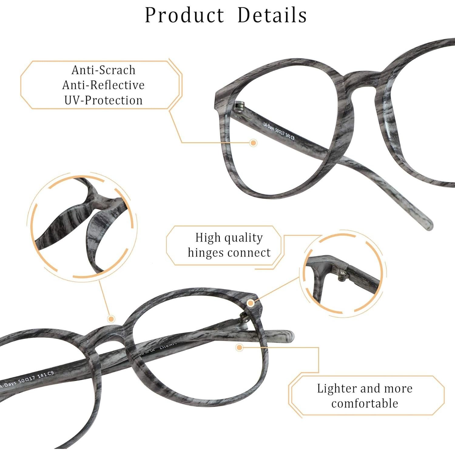 LifeArt Blue Light Blocking Glasses, Anti Eyestrain, Computer Reading Glasses,TV Glasses for Women Men