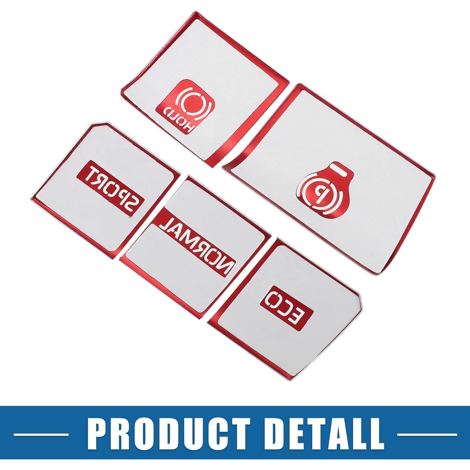 Cubierta de Botón de Freno de Mano Electrónico A ABSOPRO Roja - 5 Piezas para Toyota RAV4 2019-2022