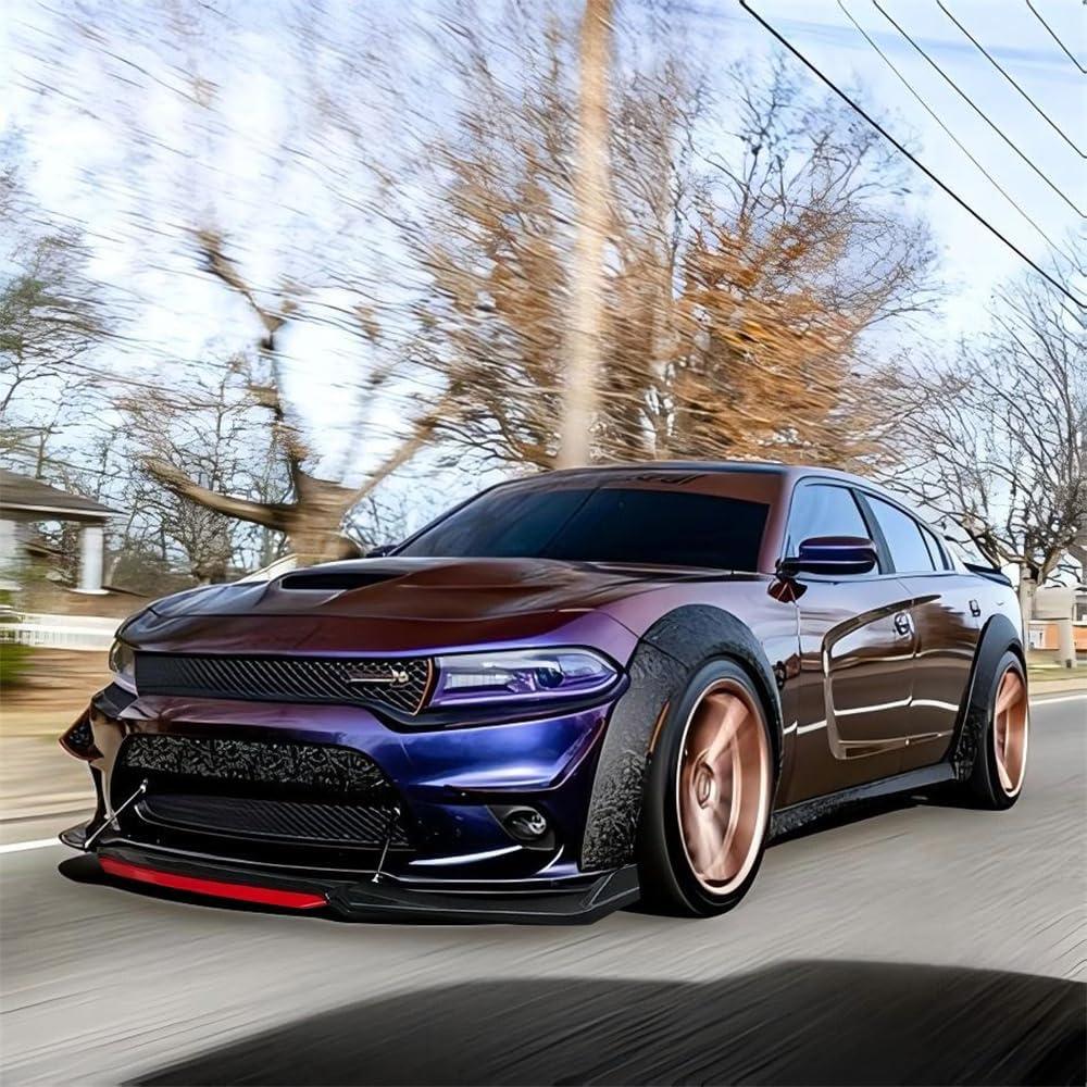 Labio Frontal Universal DREAMIZER para Parachoques 4pcs Rojo y Negro