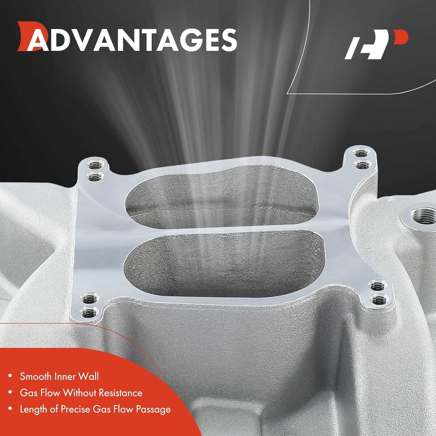 Colector de Admisión Doble Plano Aluminio A-Premium V8 4-Barrel