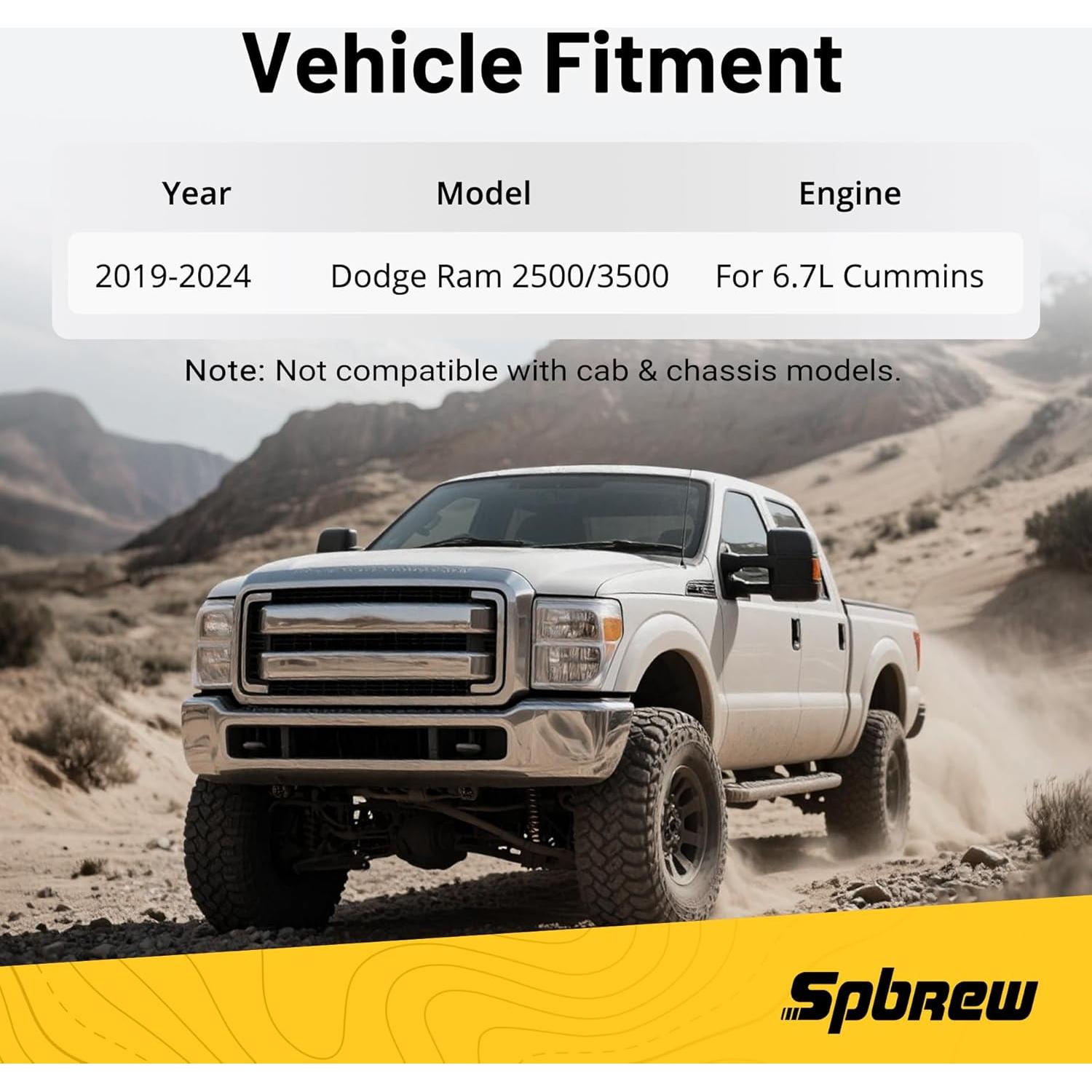 Intake Manifold Kit for 6.7L Cummins 2019-2024 Ram 2500/3500 Engine Air Intake Horn Kit with Grid Heater Upgrade & Heating System, Red