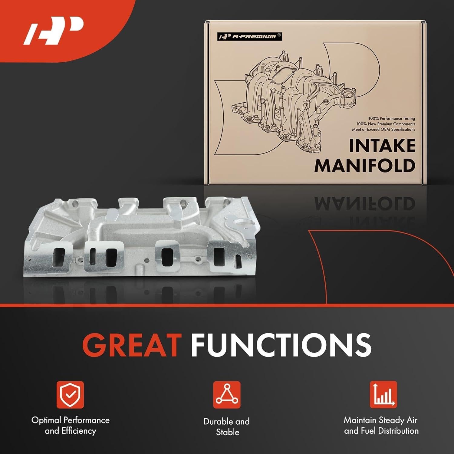 Colector de Admisión A-Premium Aluminio Doble Plano V8