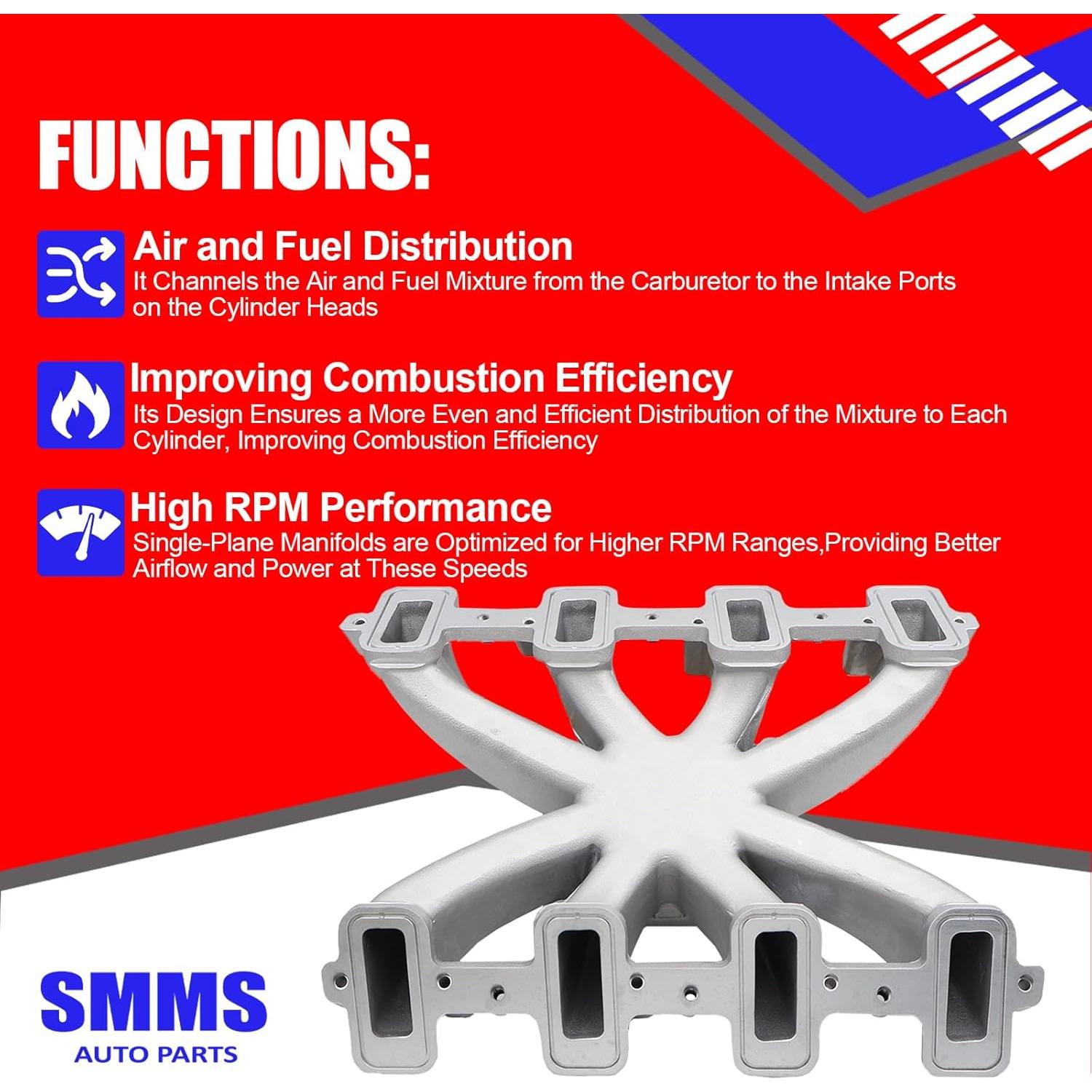 Colector de Admisión SMMS 300-132 para Chevy Camaro Corvette V8