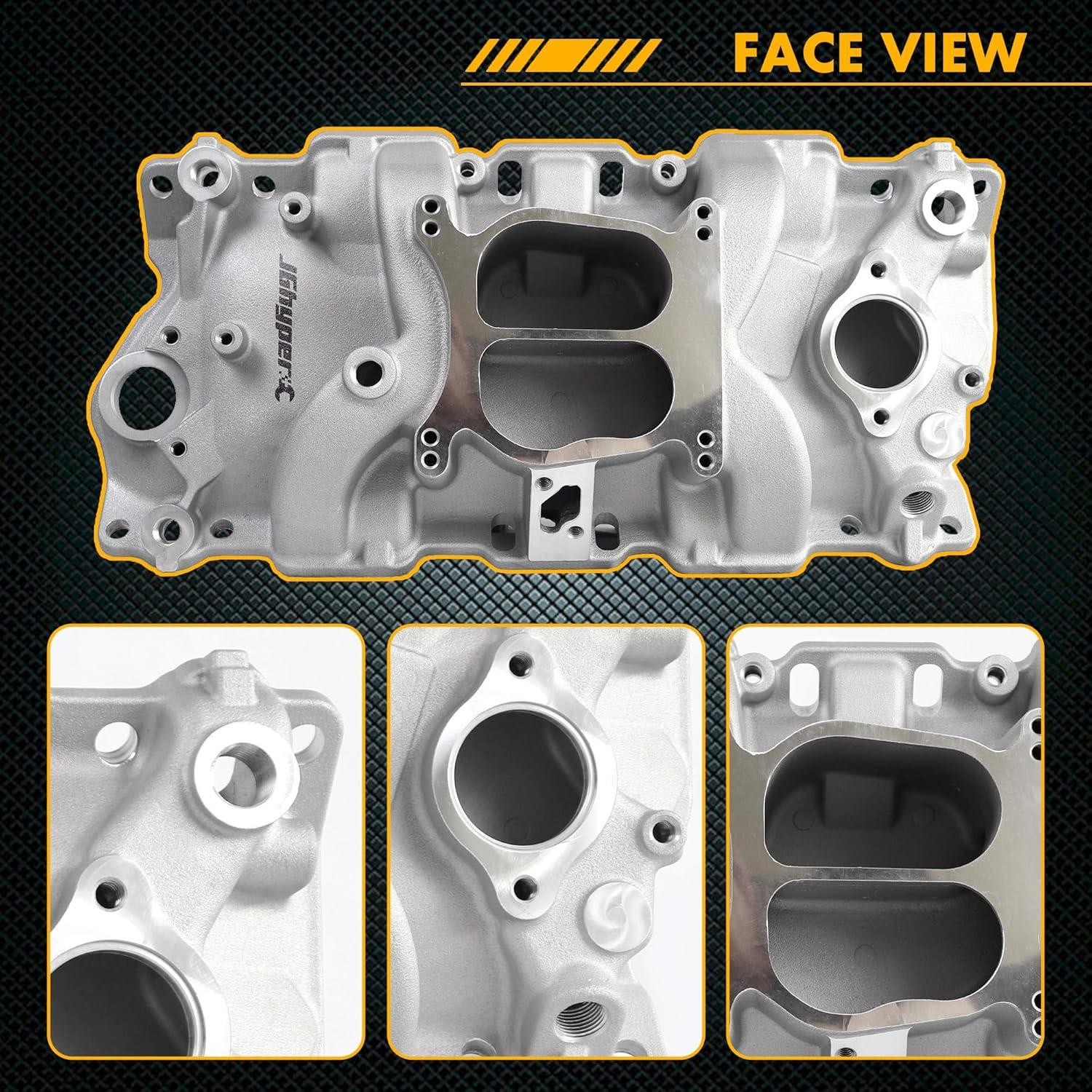 Colector de Admisión Aluminio JGhyperX Doble Plano Chevy V8