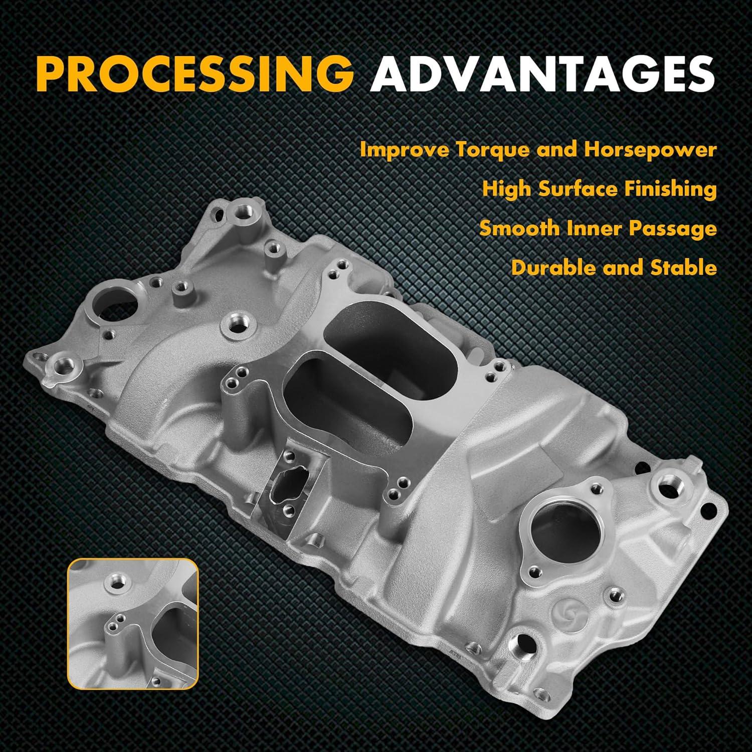 Colector de Admisión Aluminio JGhyperX Doble Plano Chevy V8