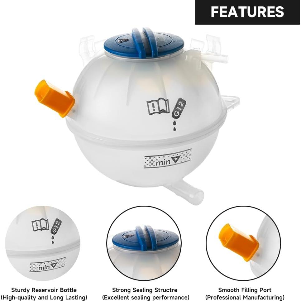 Tanque de Expansión Refrigerante YOLLKY 1K0121407A para Audi y VW