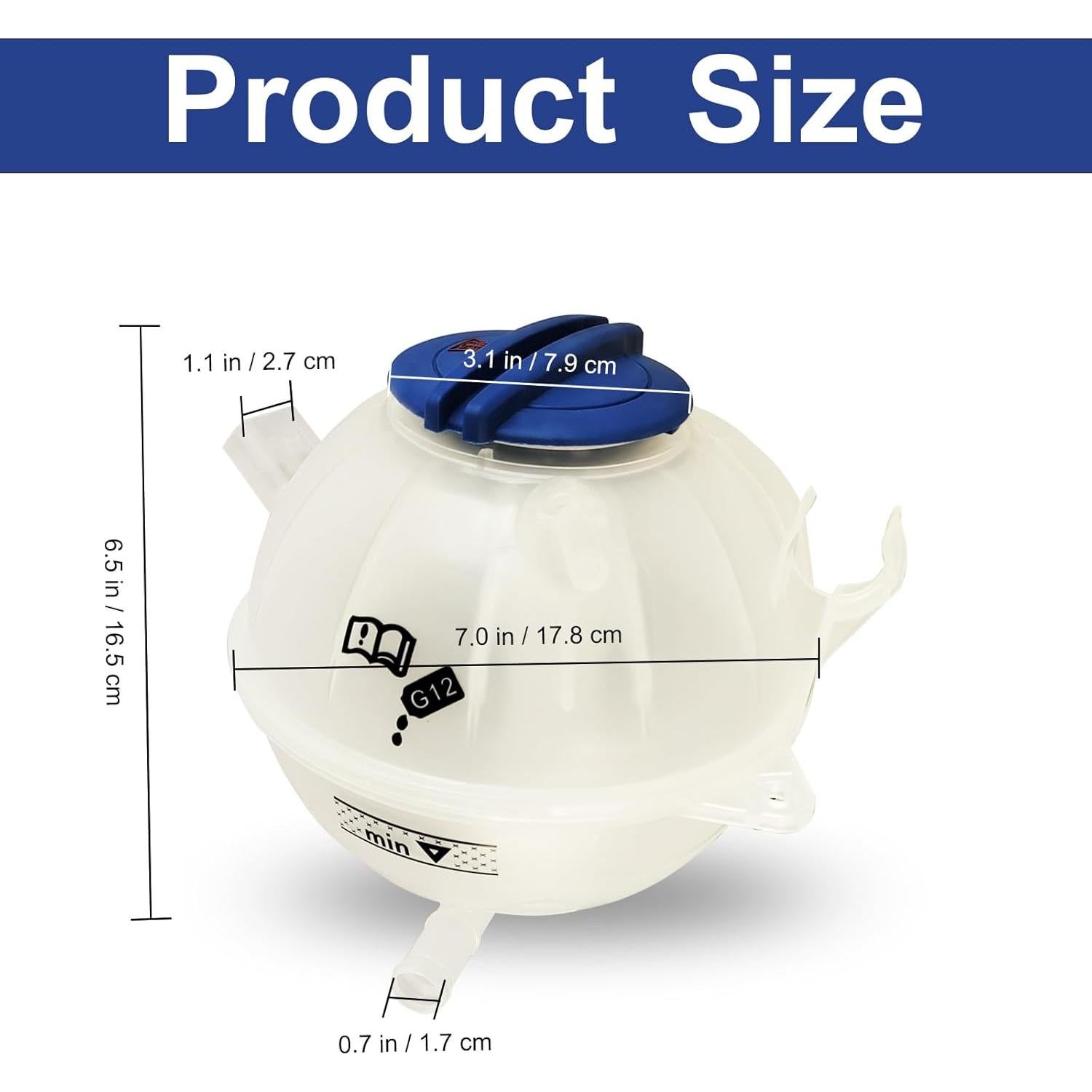 Tanque de Refrigerante Lunwag 603-253 para Audi y VW 2006-2019