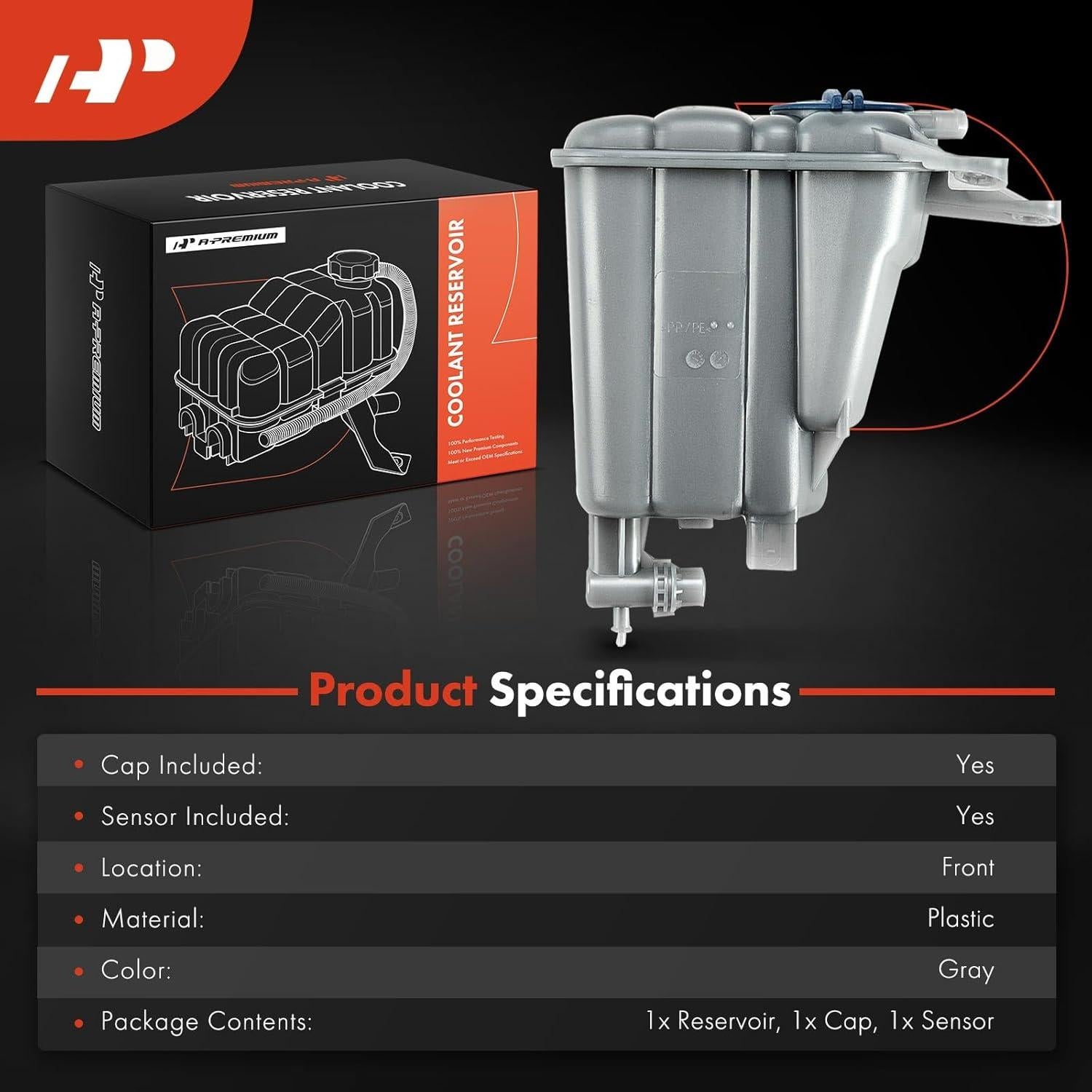 Tanque de Refrigerante A-Premium con Tapa y Sensor para Audi