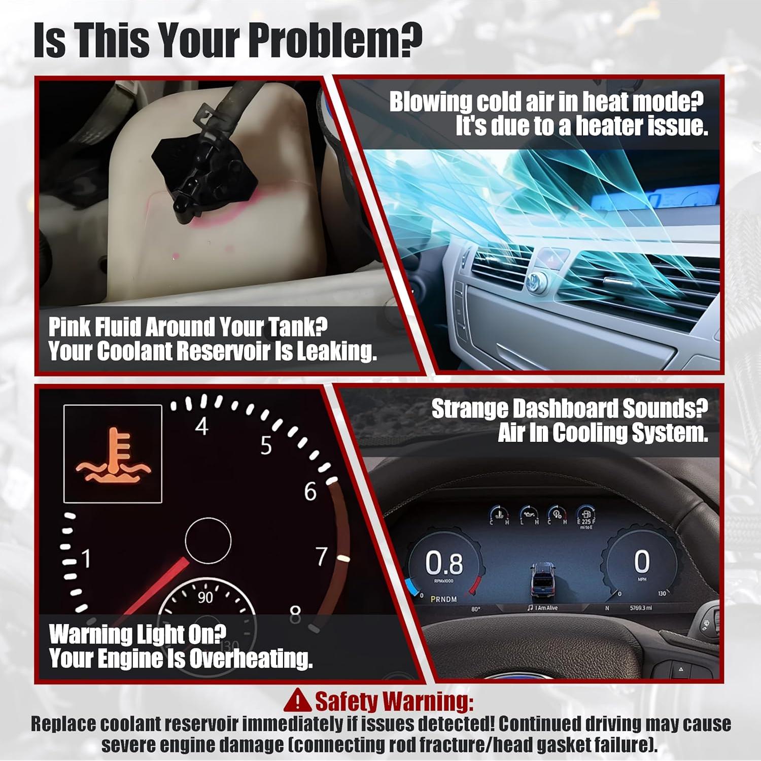 Tanque de Refrigerante LSHDLAM F81Z-8A080-AA para Ford