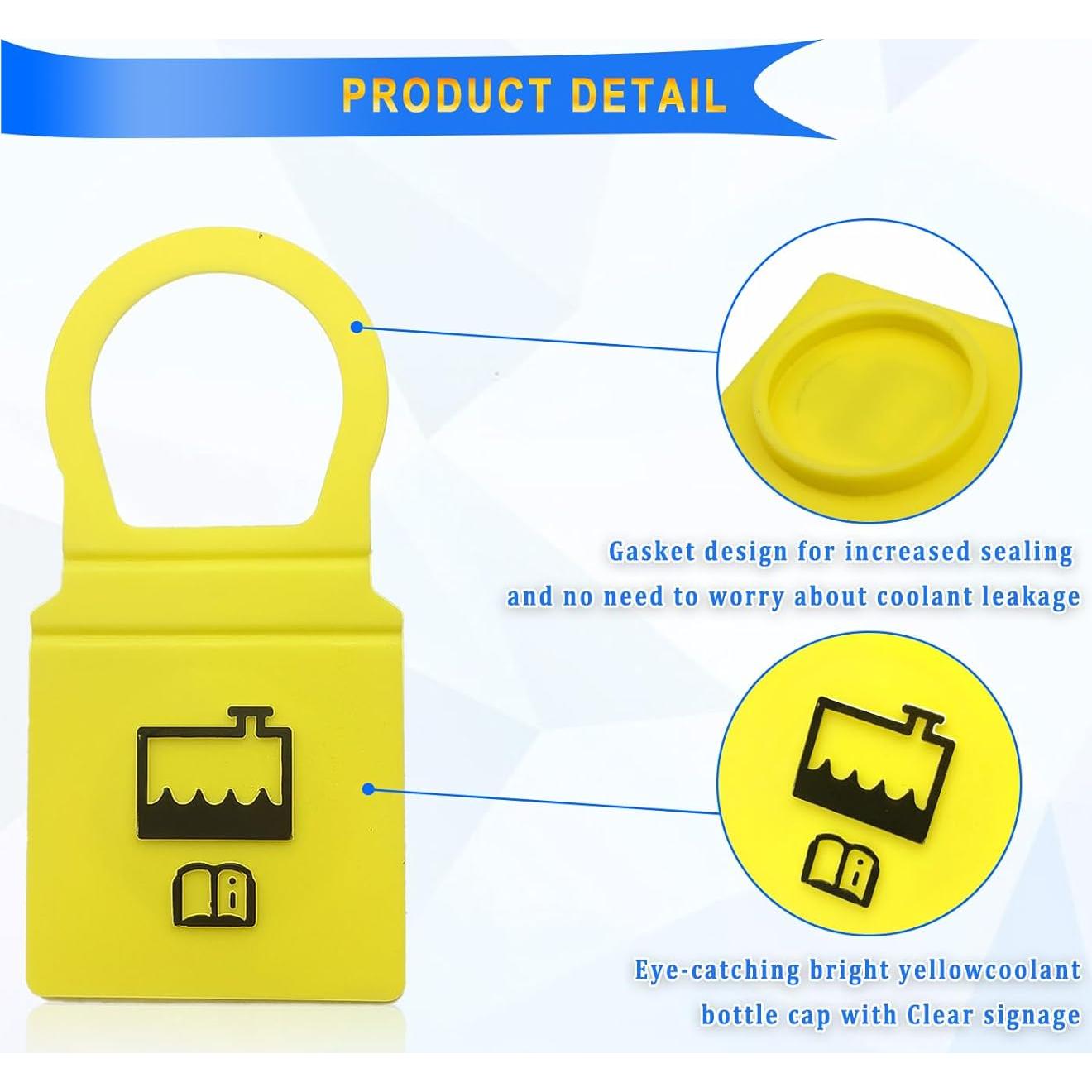 Tapa de Refrigerante del Motor BSAMZO Amarilla x2 Compatible Jeep/Dodge/Chrysler/Ram