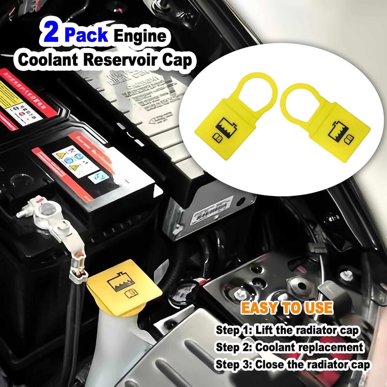 Tapa de Refrigerante del Motor BSAMZO Amarilla x2 Compatible Jeep/Dodge/Chrysler/Ram