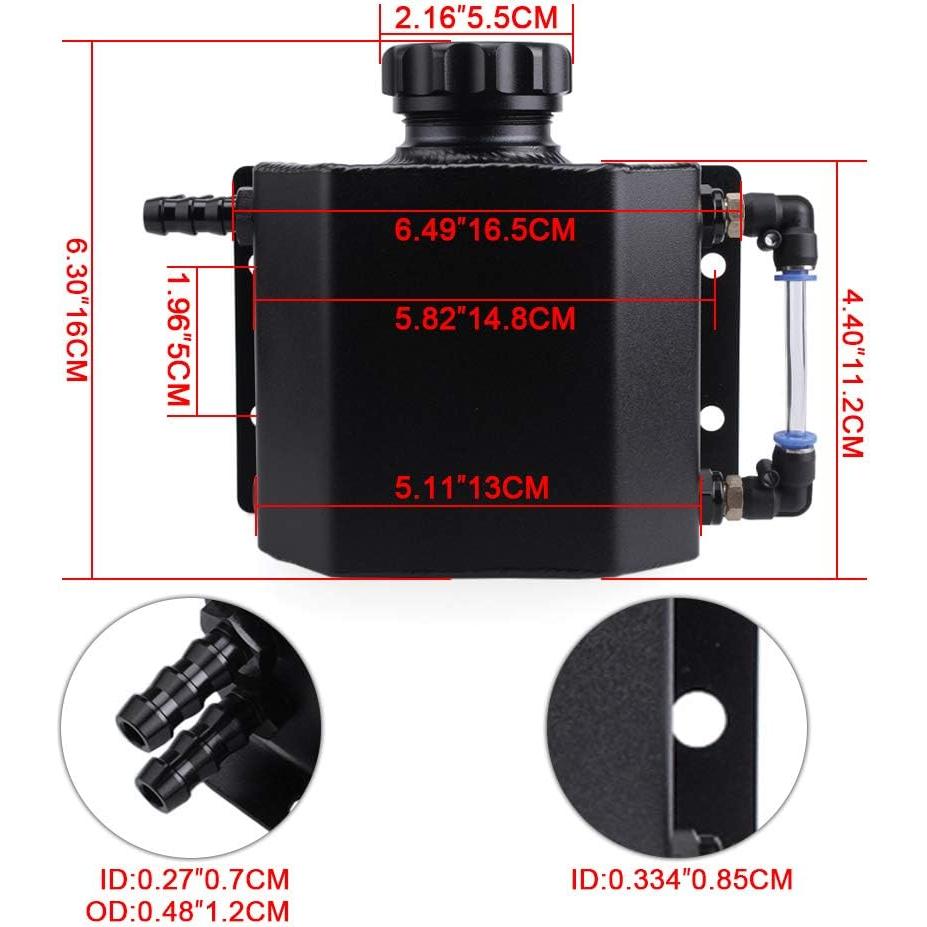 Tanque de Desbordamiento de Refrigerante RASTP 1L Aluminio Negro