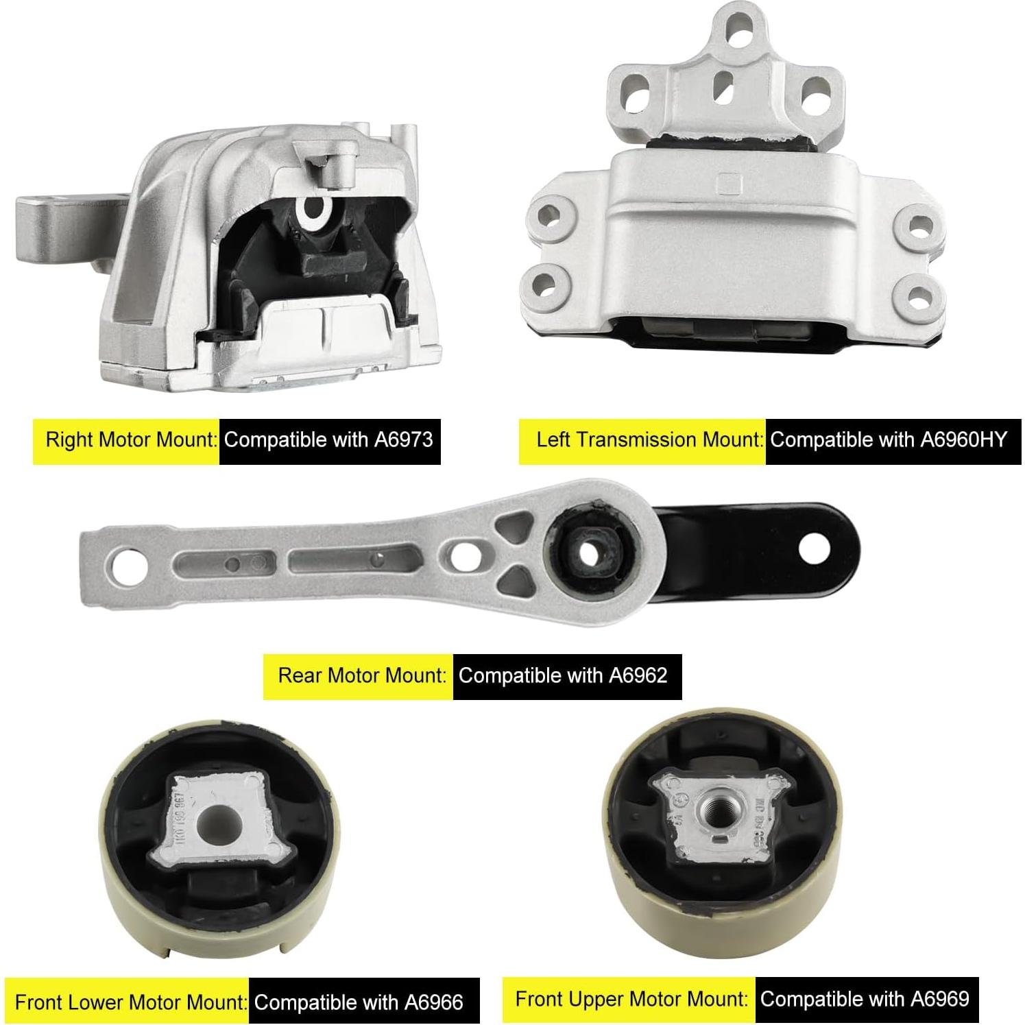 Kit de Soportes de Motor JDMON 5 Piezas para VW Jetta, Golf, Beetle