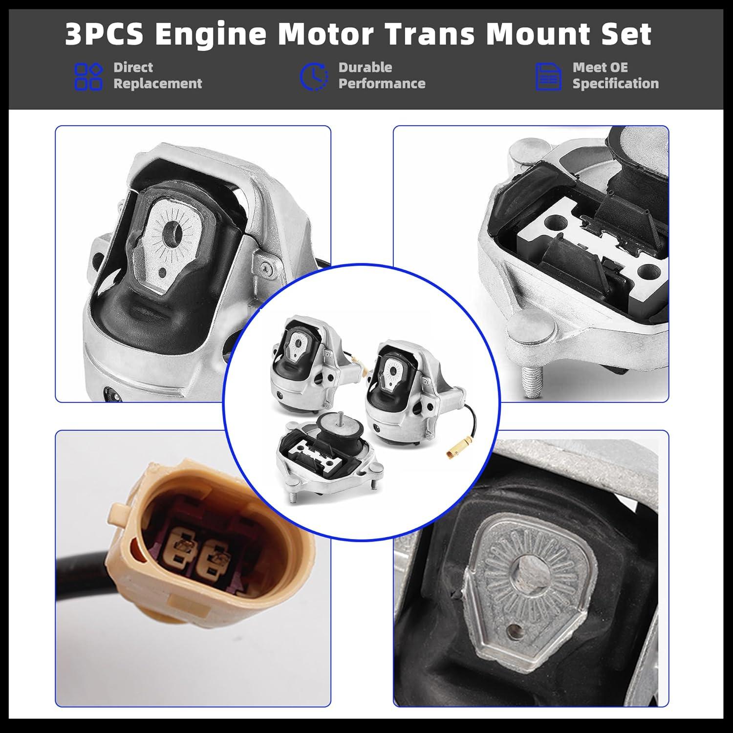 Juego de Soportes de Motor Trans 3PCS AUTOZOOM para Audi