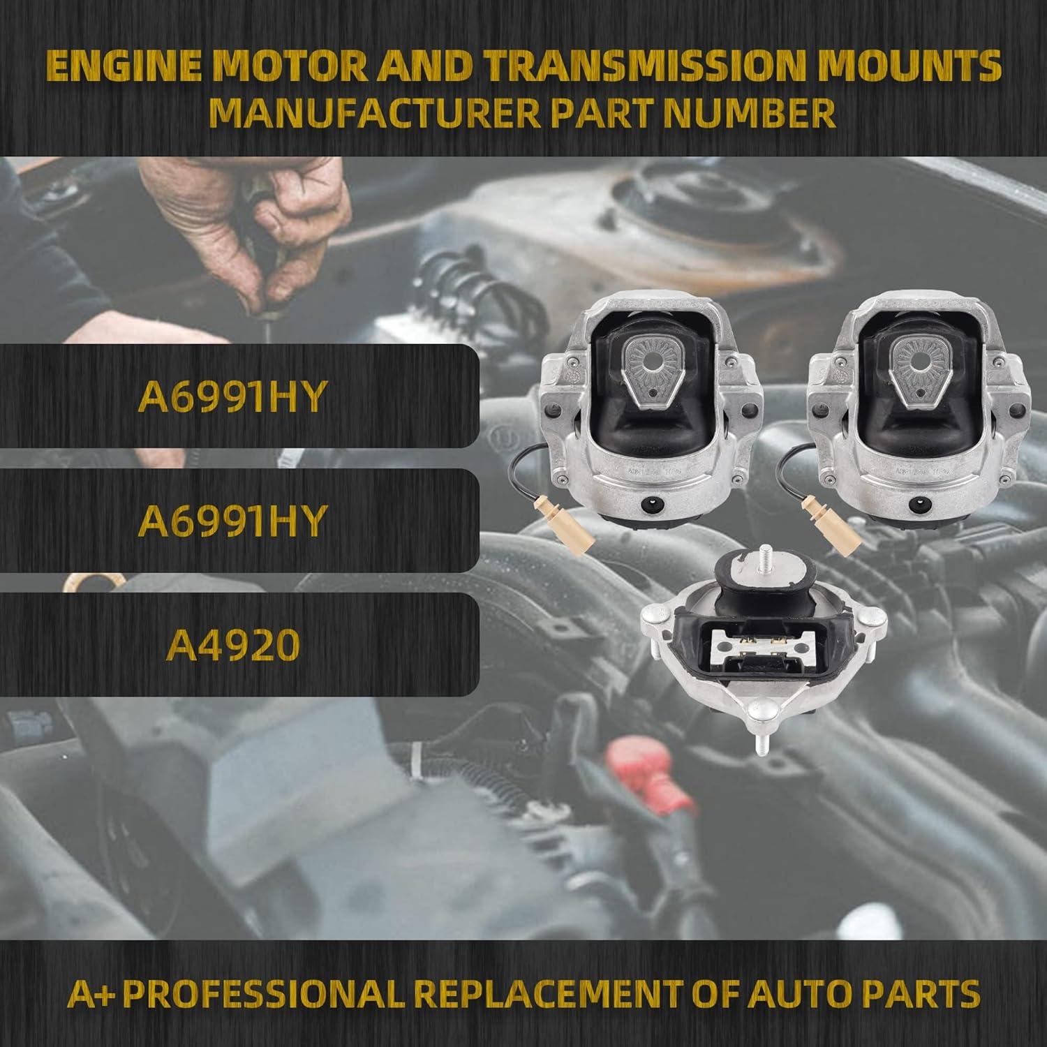 Juego de Soportes de Motor Dasbecan 3 Piezas Audi A4 A5 2008-2017