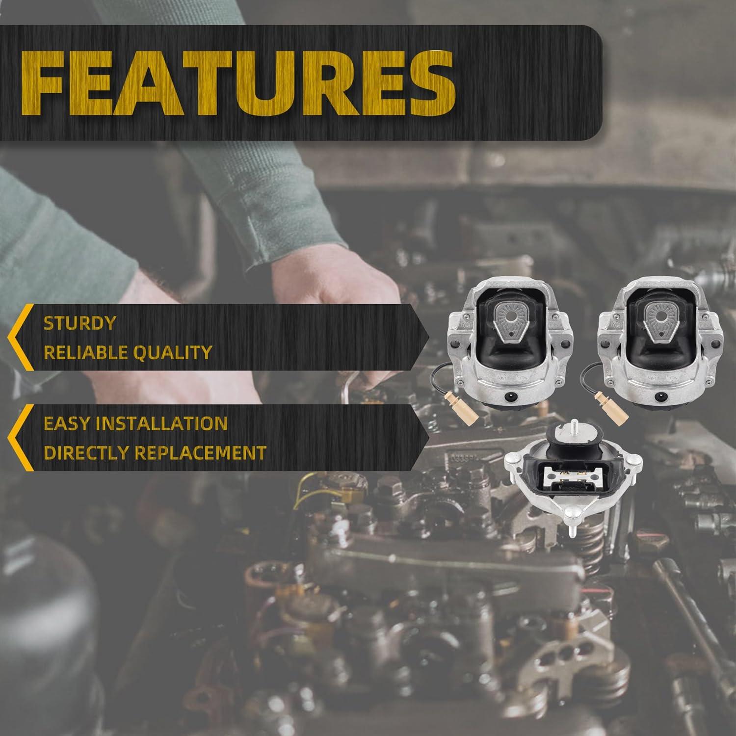 Juego de Soportes de Motor Dasbecan 3 Piezas Audi A4 A5 2008-2017