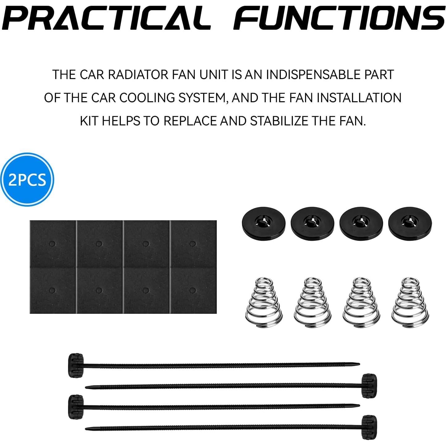 Kit de Montaje de Ventilador Automotriz KUQUTIDY - 2 Juegos