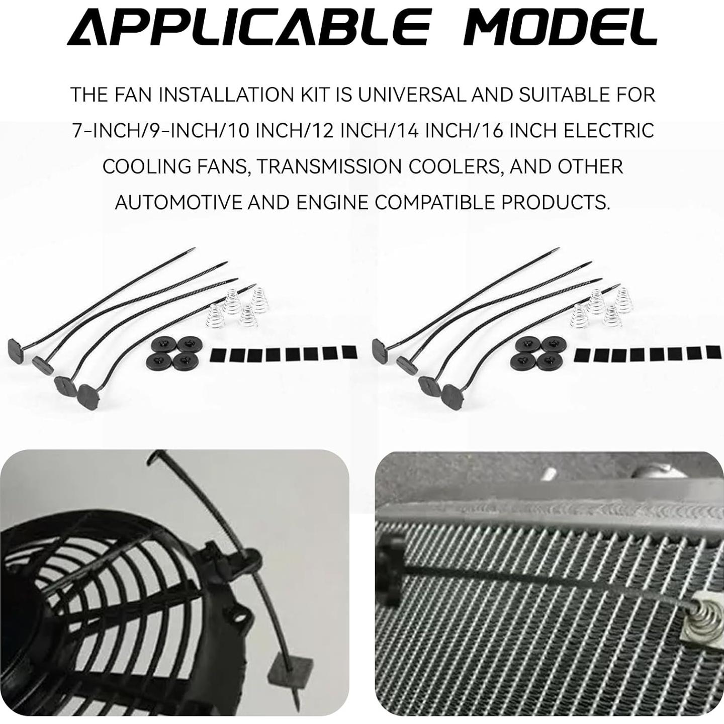 Kit de Montaje de Ventilador Automotriz KUQUTIDY - 2 Juegos