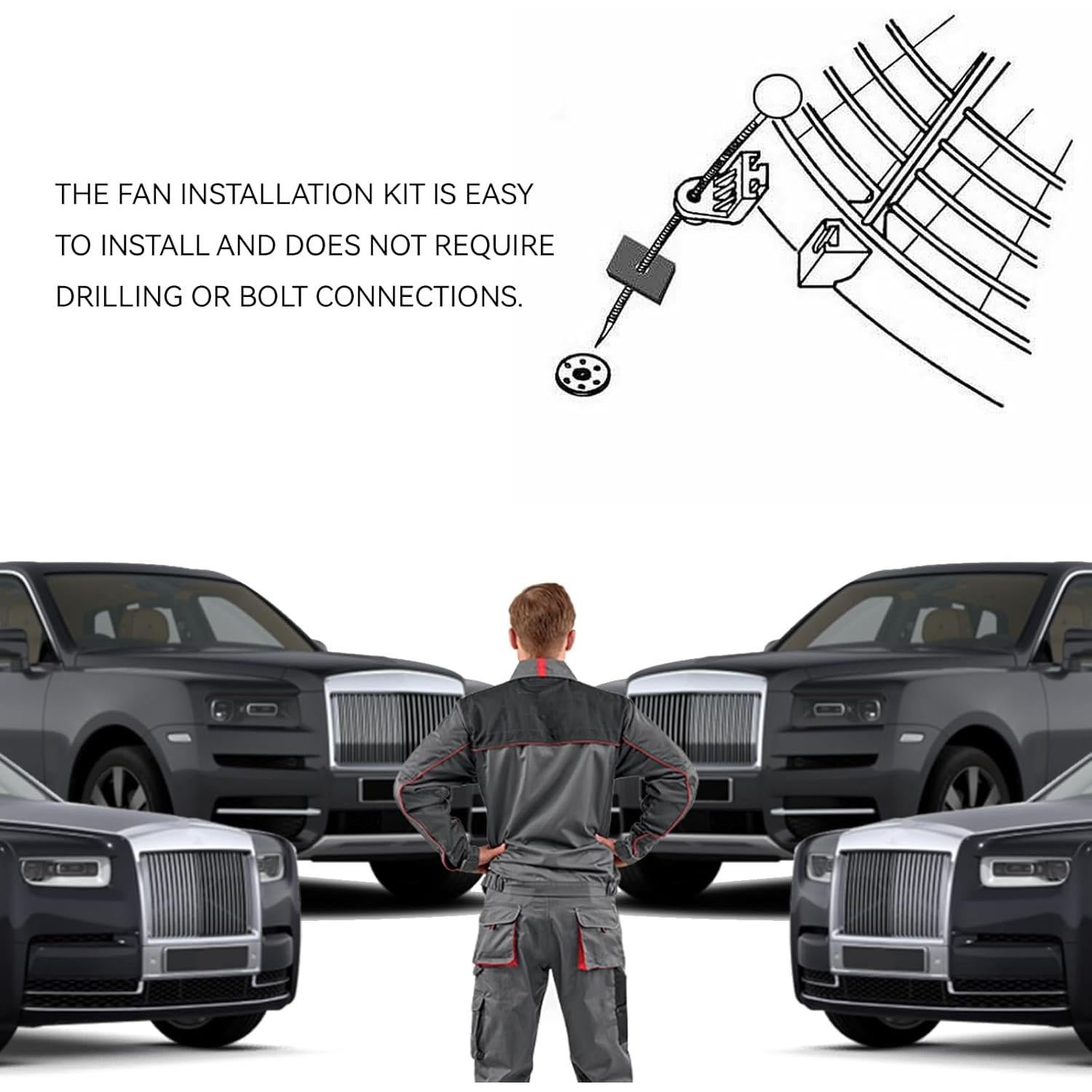 Kit de Montaje de Ventilador Automotriz KUQUTIDY - 2 Juegos