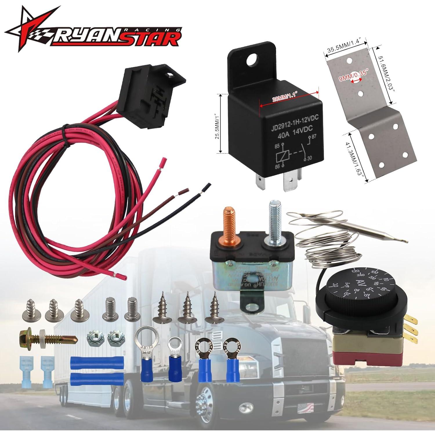 Kit de Relé de Control de Termostato Ajustable 12V Ryanstar Racing