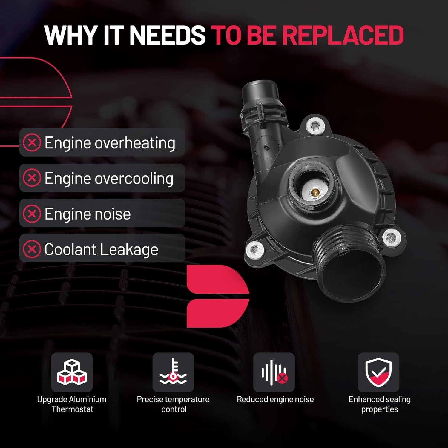 Carcasa Termostato Refrigerante BDFHYK 902-816 para BMW