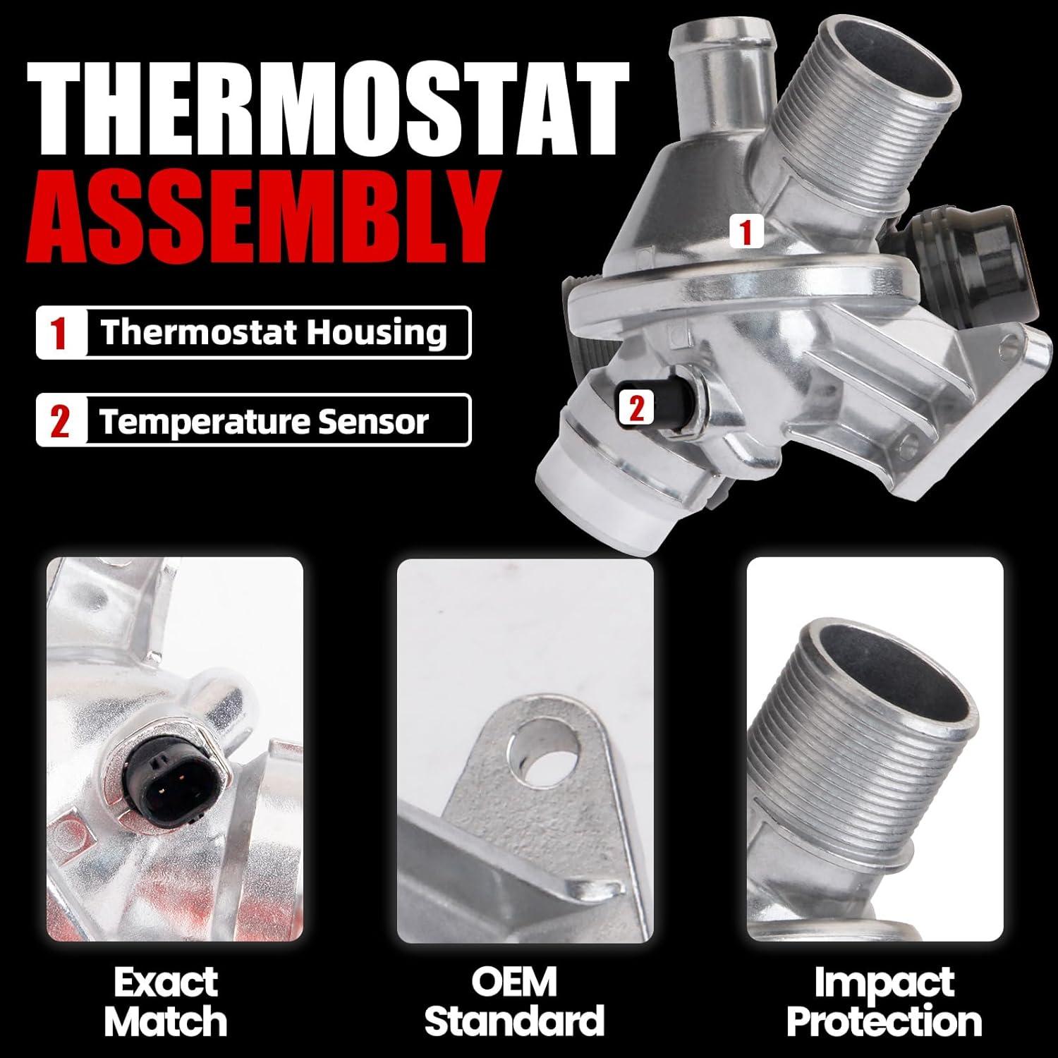 MITZONE Termostato de Refrigerante Aluminio Compatible BMW 2012-2016