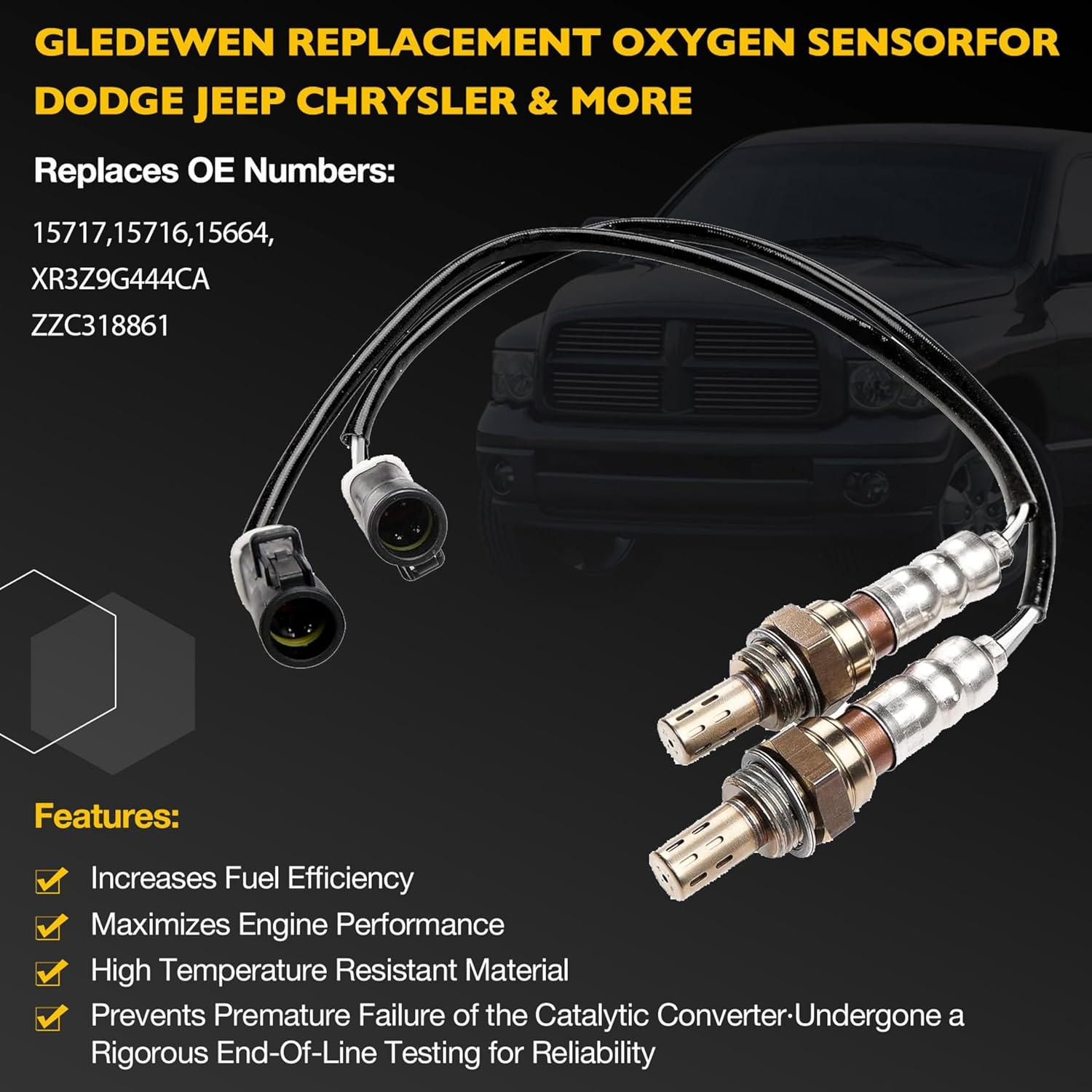 Sensor de Oxígeno Upstream Downstream Gledewen 2 Pcs Compatible