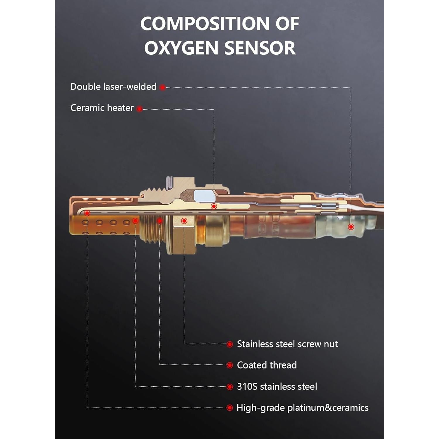 Sensor de Oxígeno O2 Marsflex 234-4622 Downstream 41.91cm