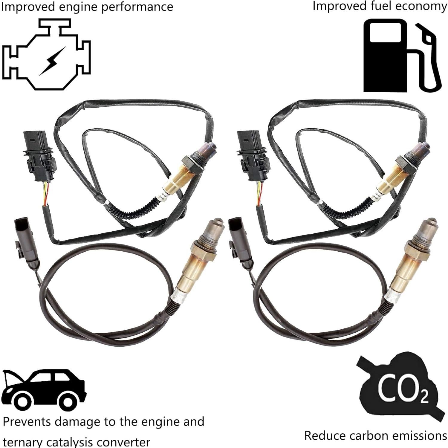 Sensores de Oxígeno Dropwater 4 Piezas para Audi S5 4.2L 2008-2012