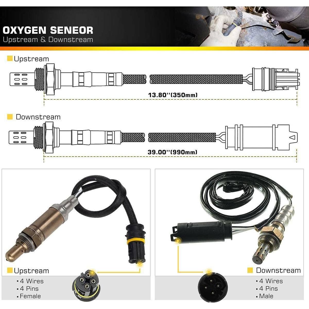 Sensores de Oxígeno YHTAUTO para BMW X3 X5 Z3 Z4 4 Piezas